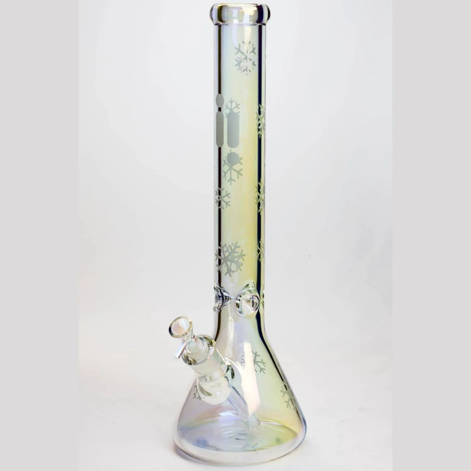 18" Infyniti Snowflake 7 mm Metallic Glass Water Bong