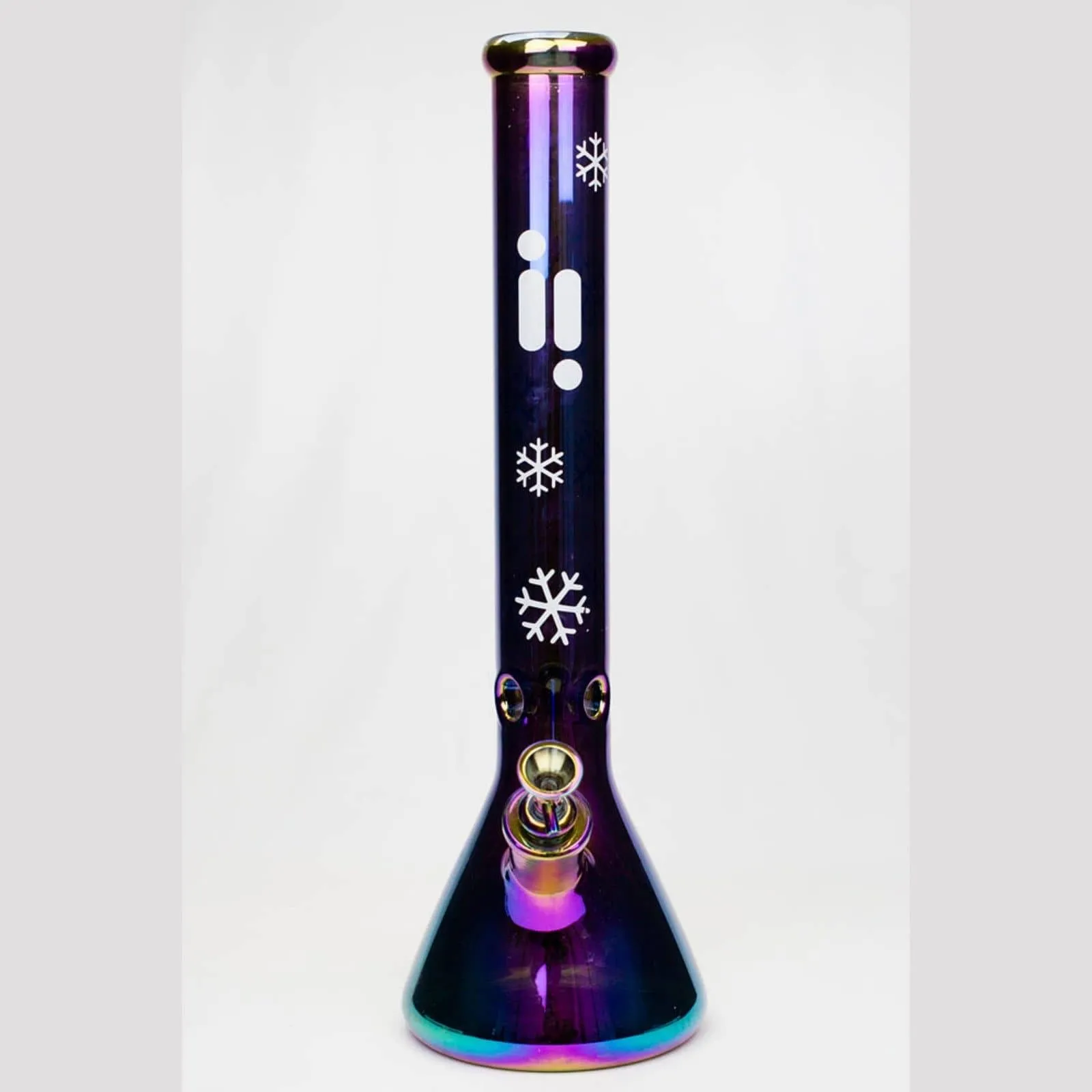 18" Infyniti Snowflake 7 mm Metallic Glass Water Bong