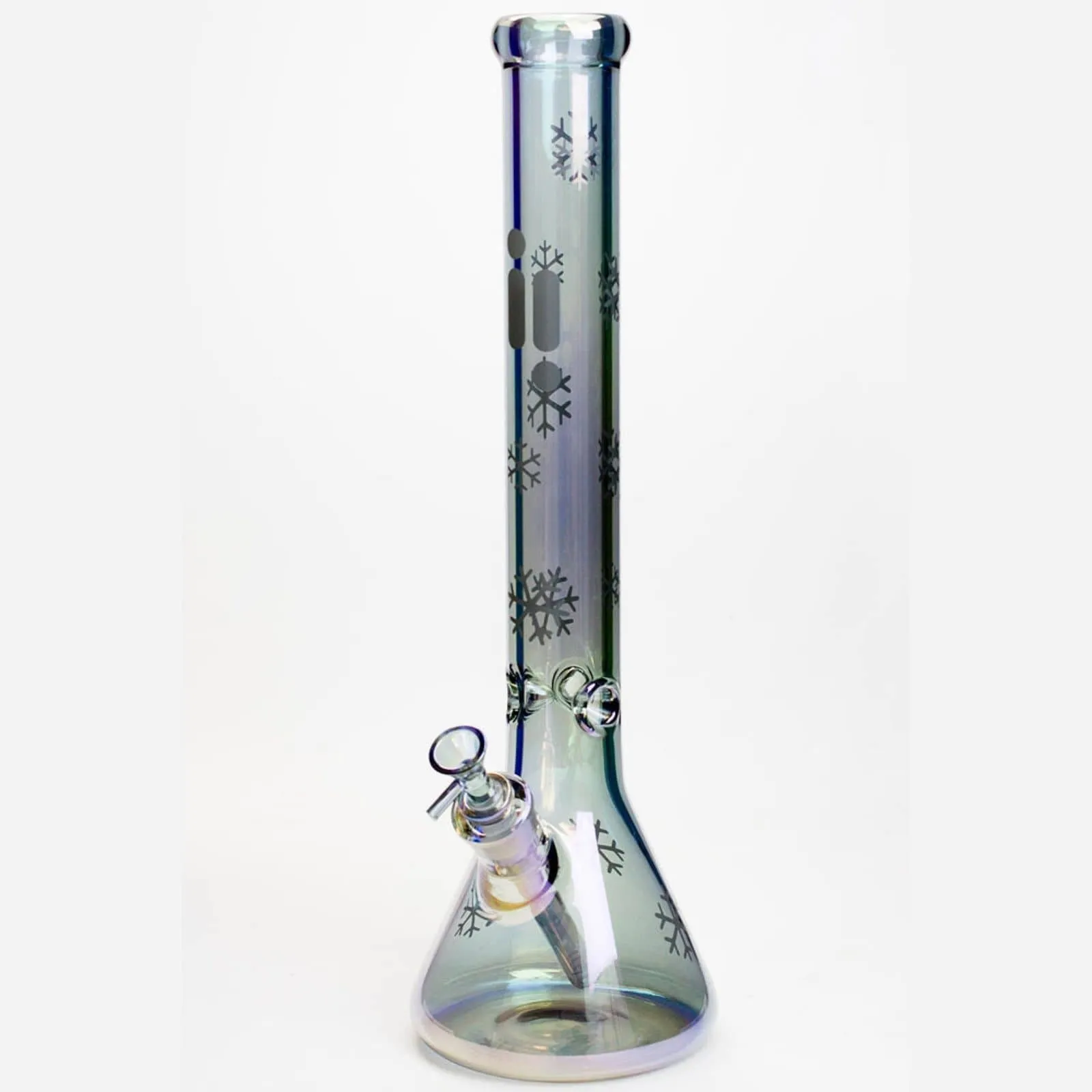 18" Infyniti Snowflake 7 mm Metallic Glass Water Bong