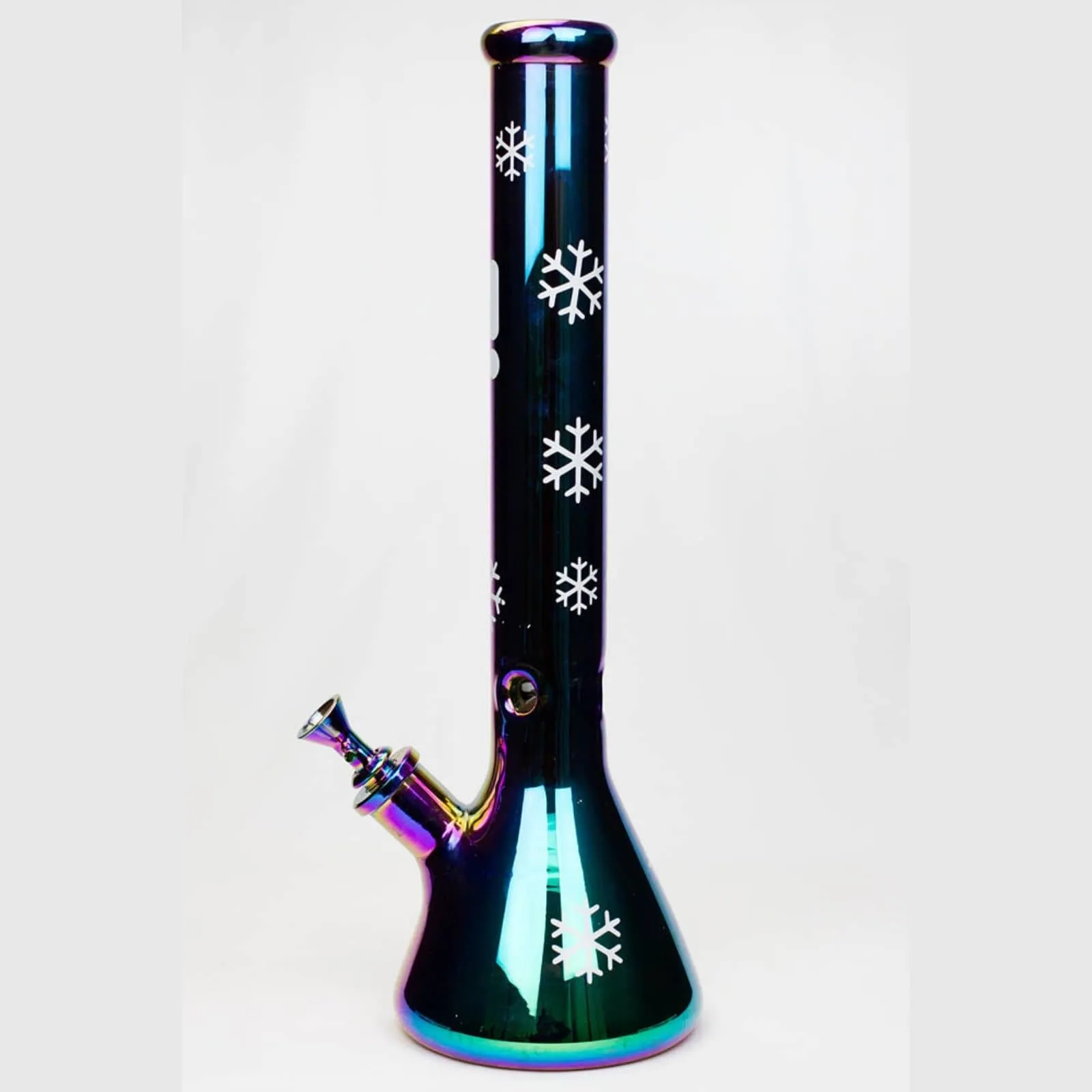18" Infyniti Snowflake 7 mm Metallic Glass Water Bong