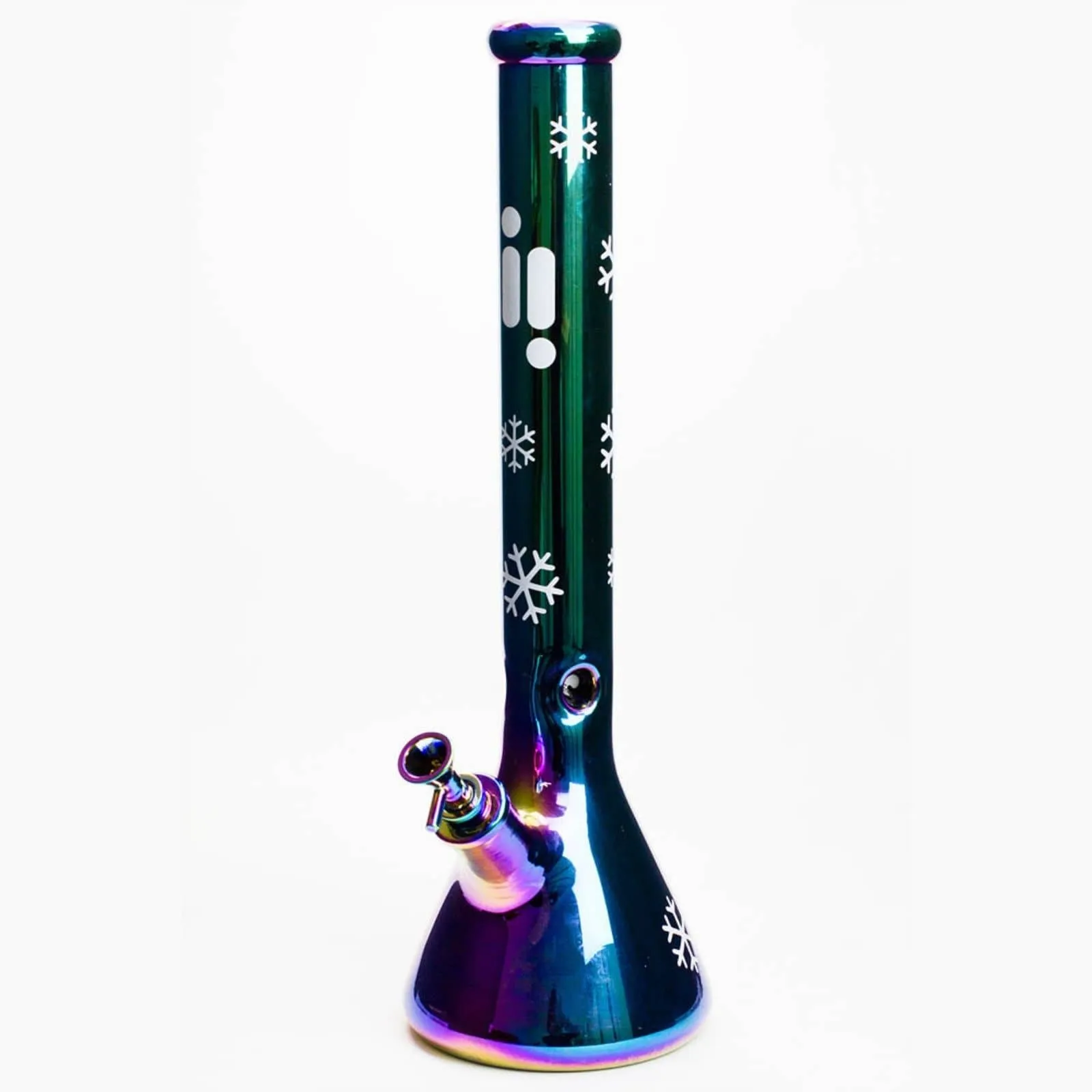 18" Infyniti Snowflake 7 mm Metallic Glass Water Bong
