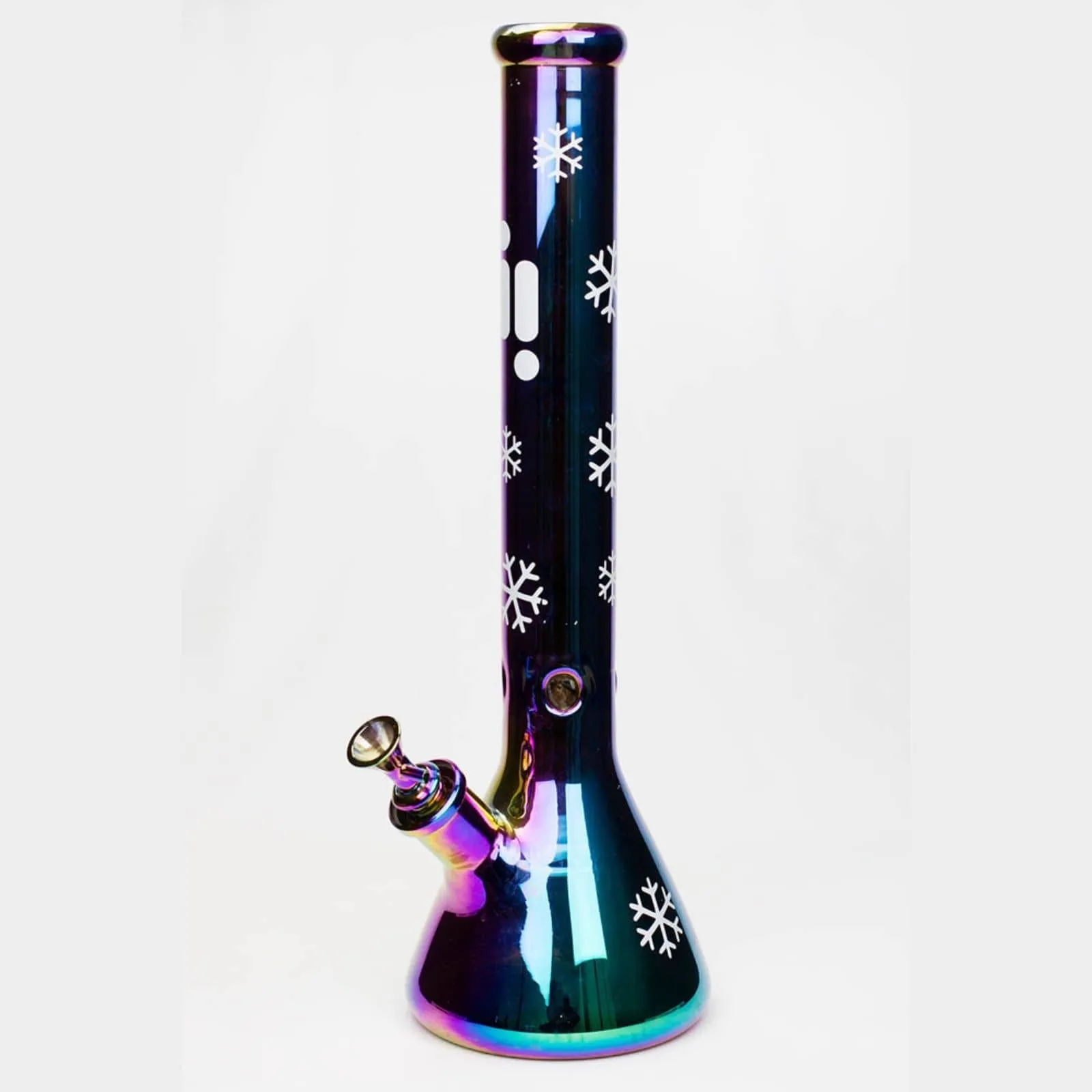 18" Infyniti Snowflake 7 mm Metallic Glass Water Bong