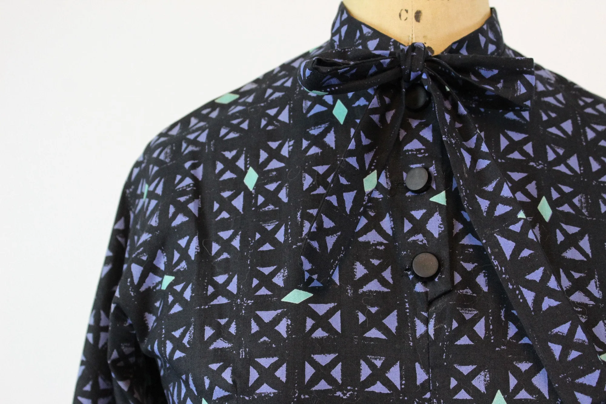 1950s Jonathan Logan cotton GRID dress xs | new fall