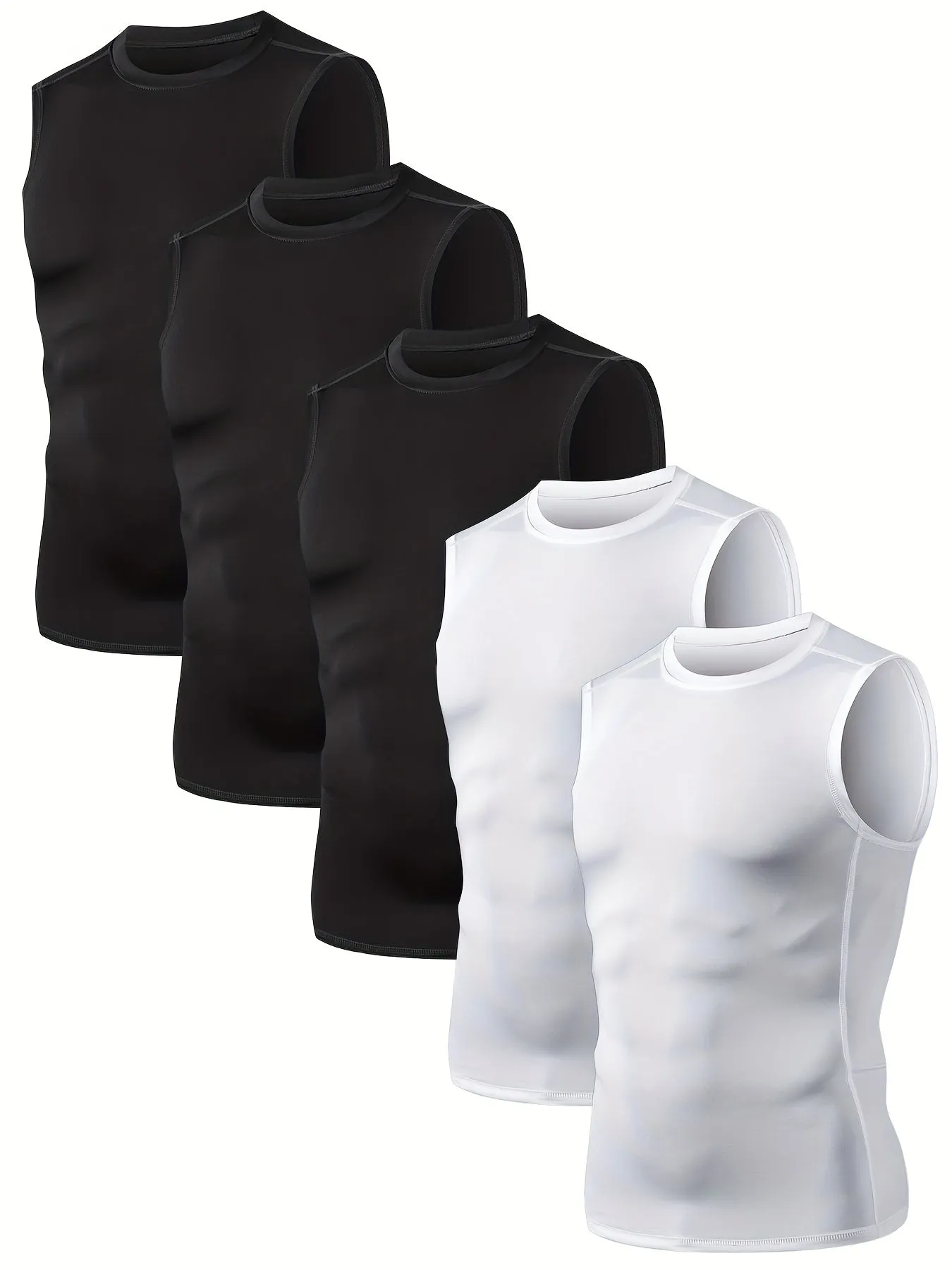 5Pack Mens Compression Sleeveless Workout Tank Tops