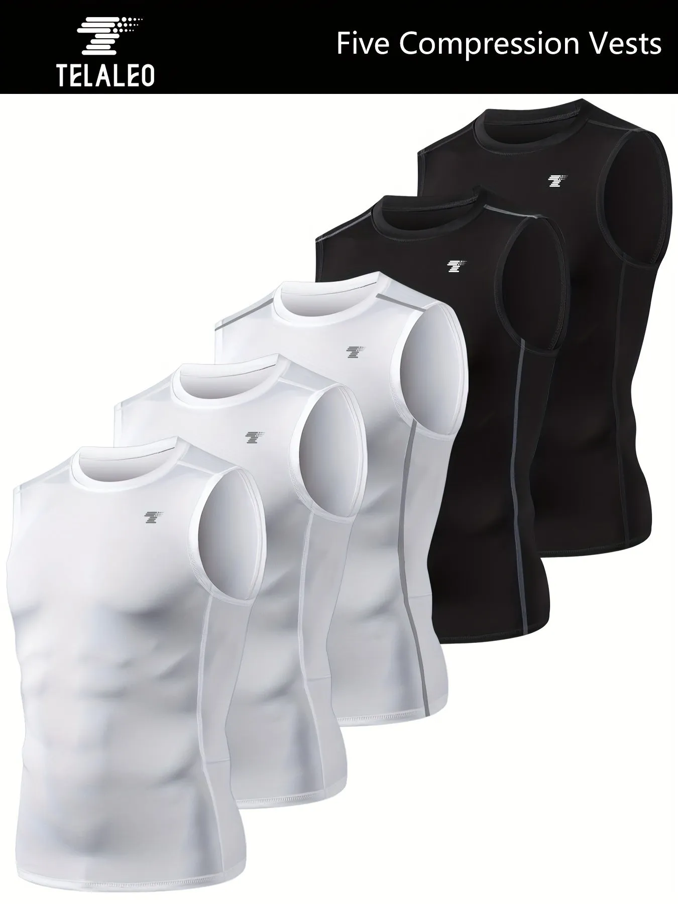 5Pack Mens Compression Sleeveless Workout Tank Tops