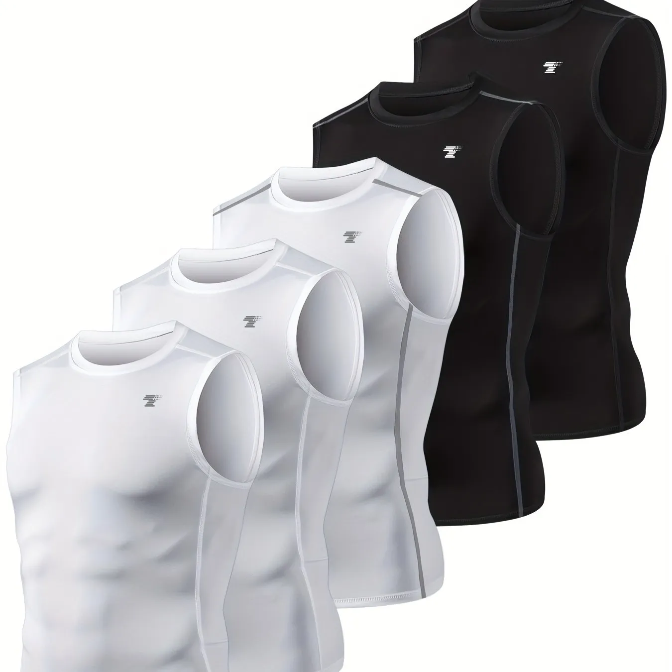 5Pack Mens Compression Sleeveless Workout Tank Tops