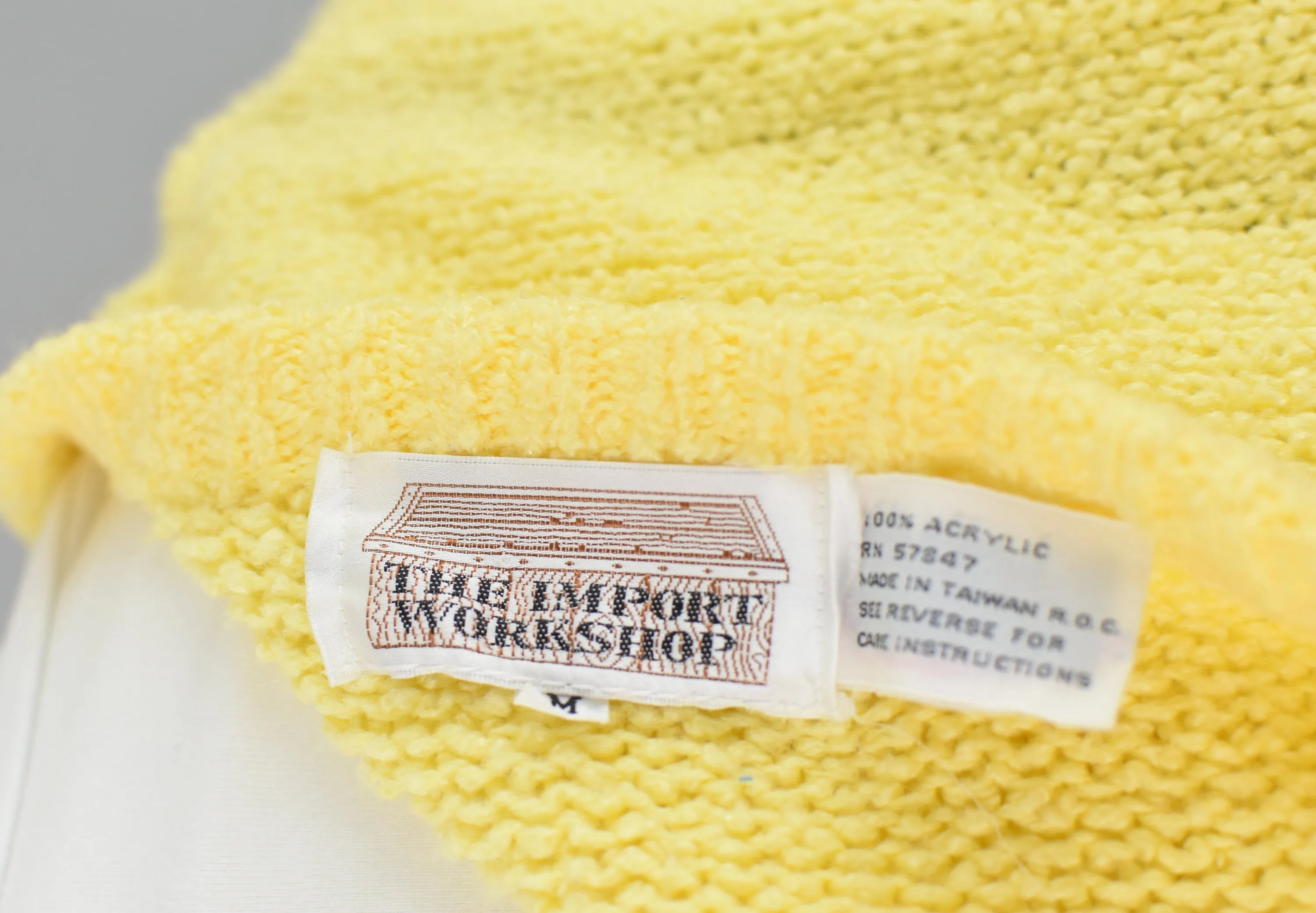 80s Yellow Open Front Fuzzy Cardigan Women's Small
