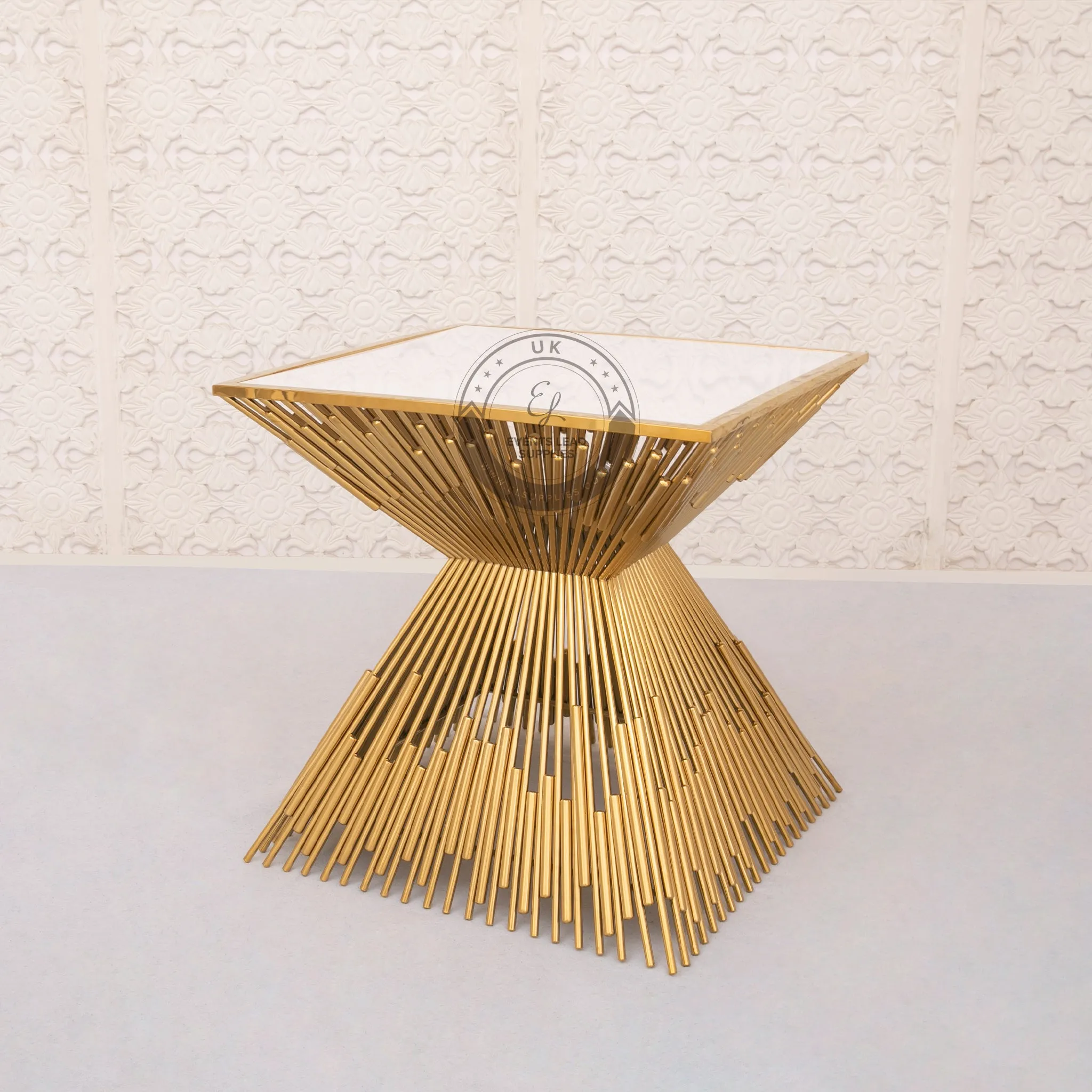 AMVROSIA Cake Table - Gold with White Top
