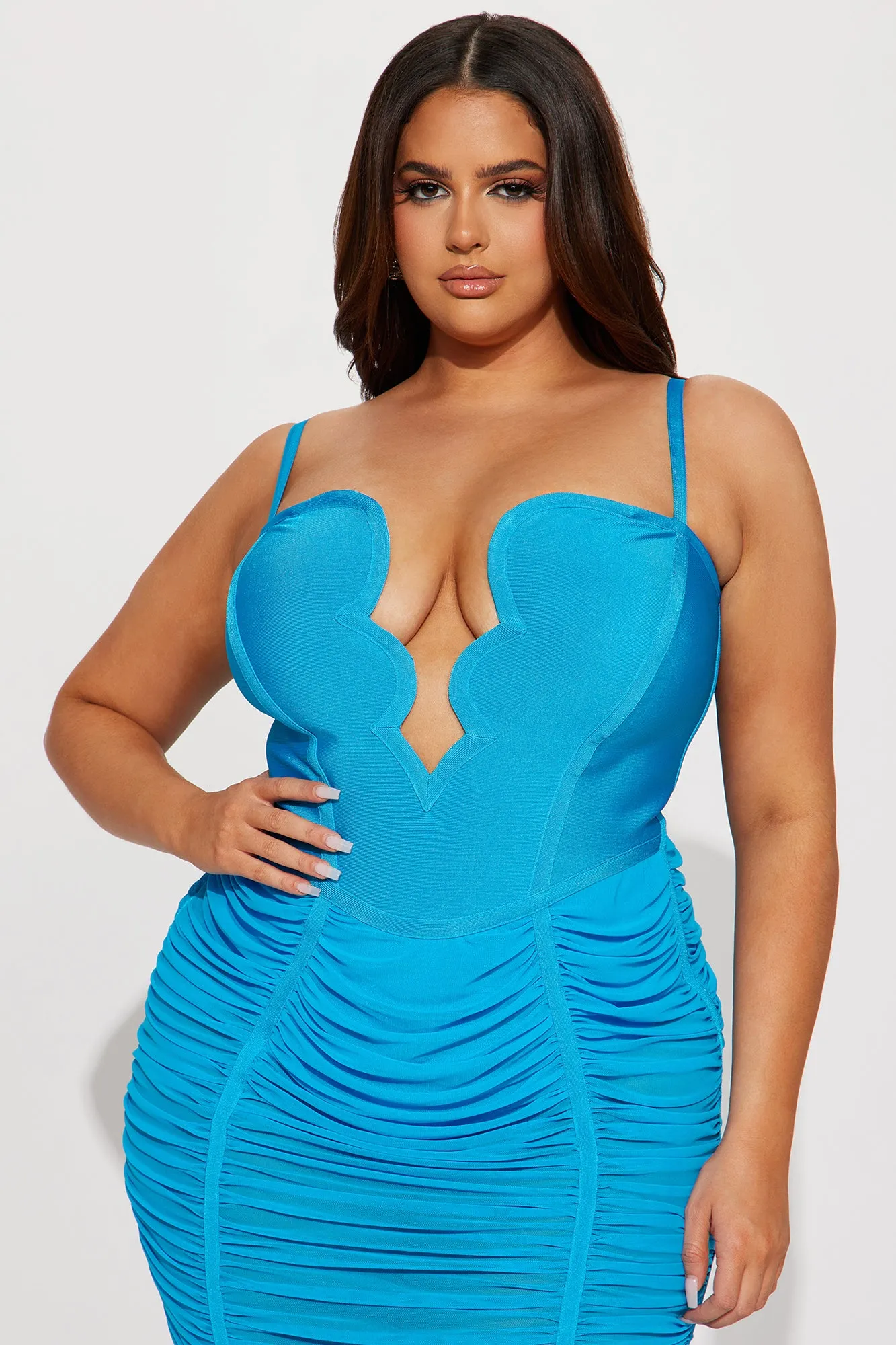 Analise Bandage Midi Dress - Aqua