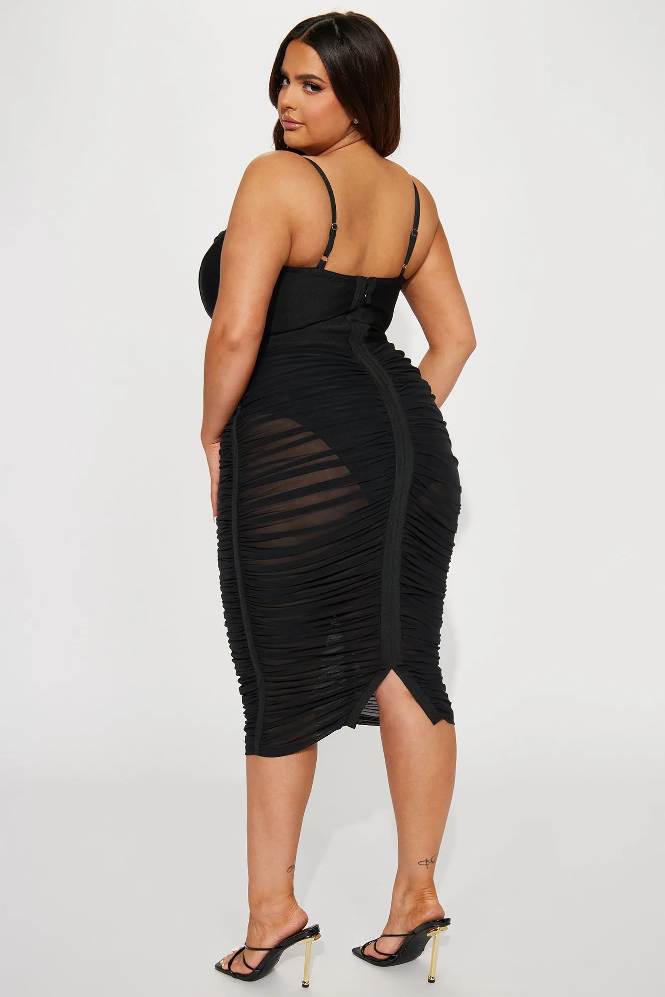Analise Bandage Midi Dress - Black