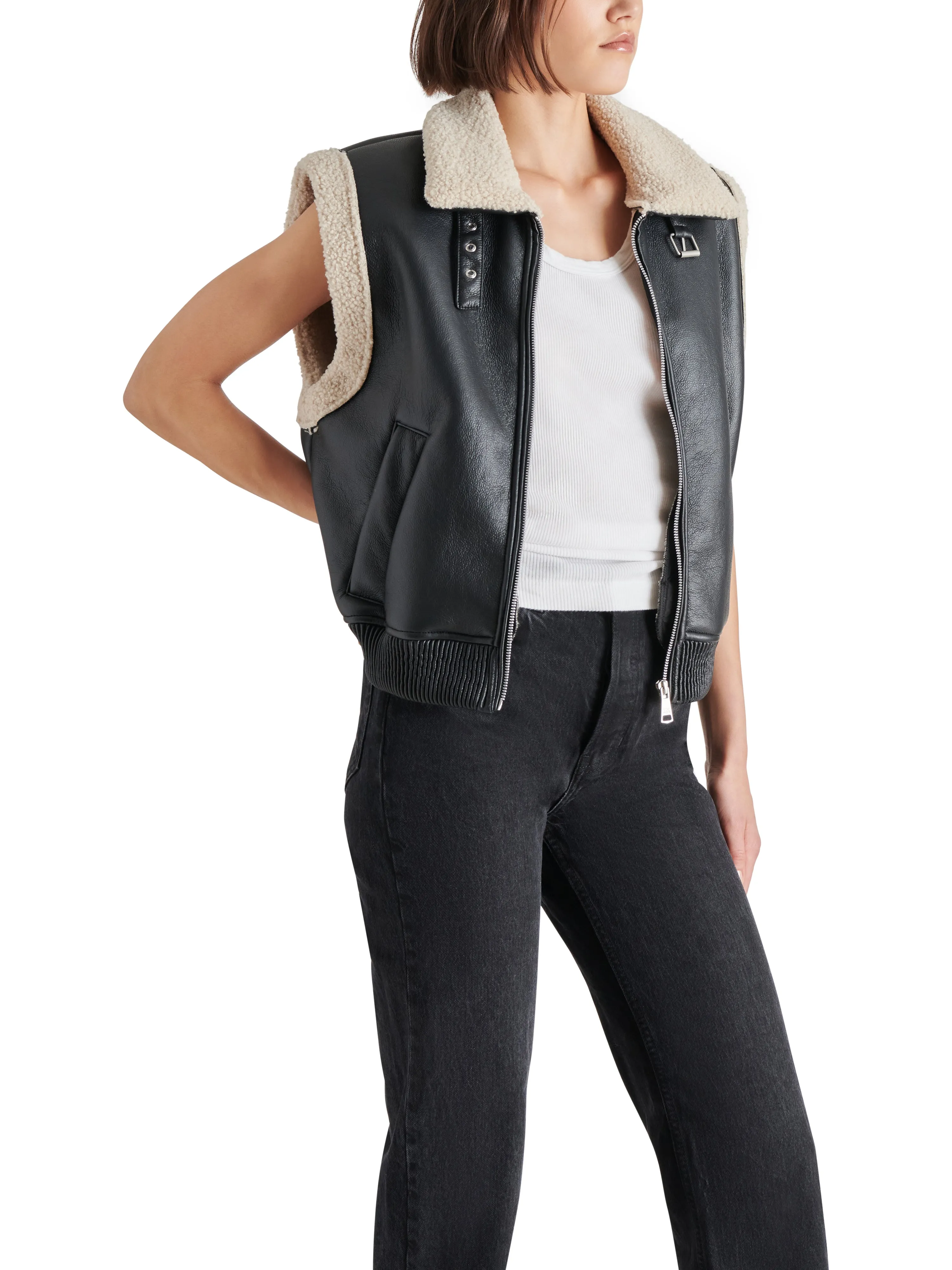 Avi Black Sherpa Vest