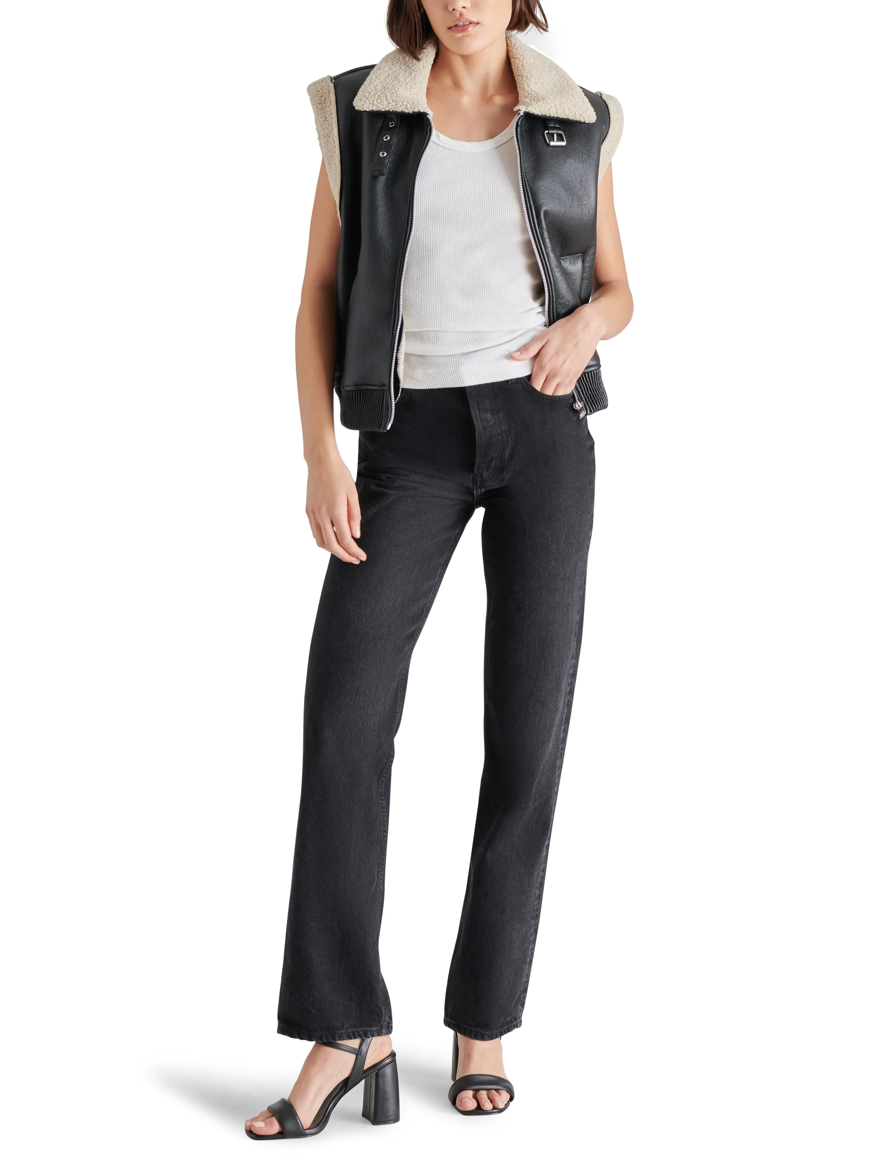 Avi Black Sherpa Vest