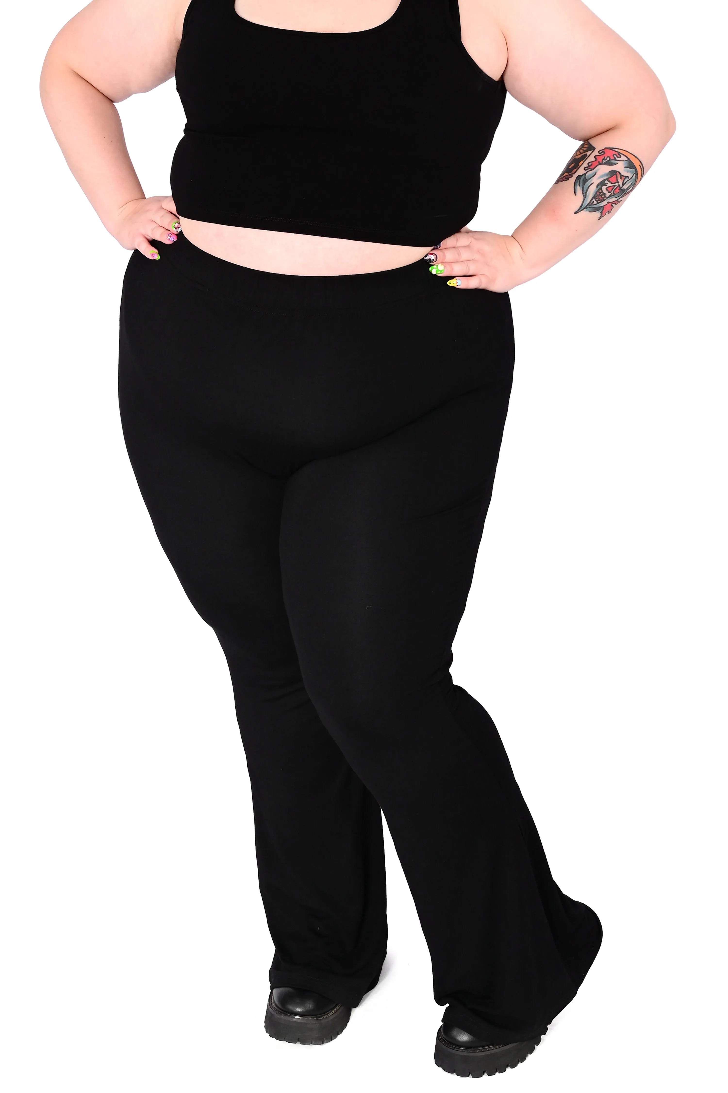 Black Seamless Flare Leggings