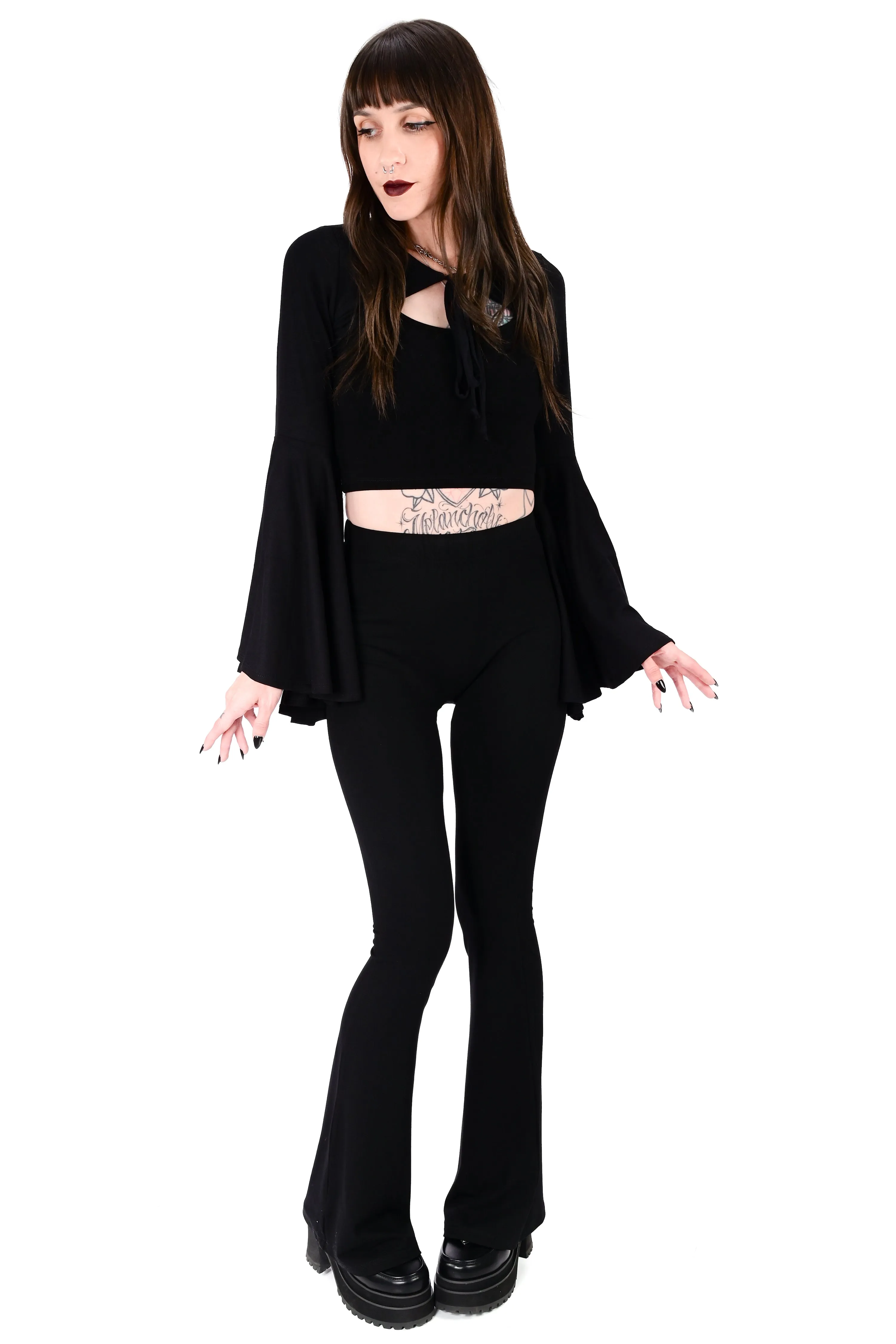 Black Seamless Flare Leggings