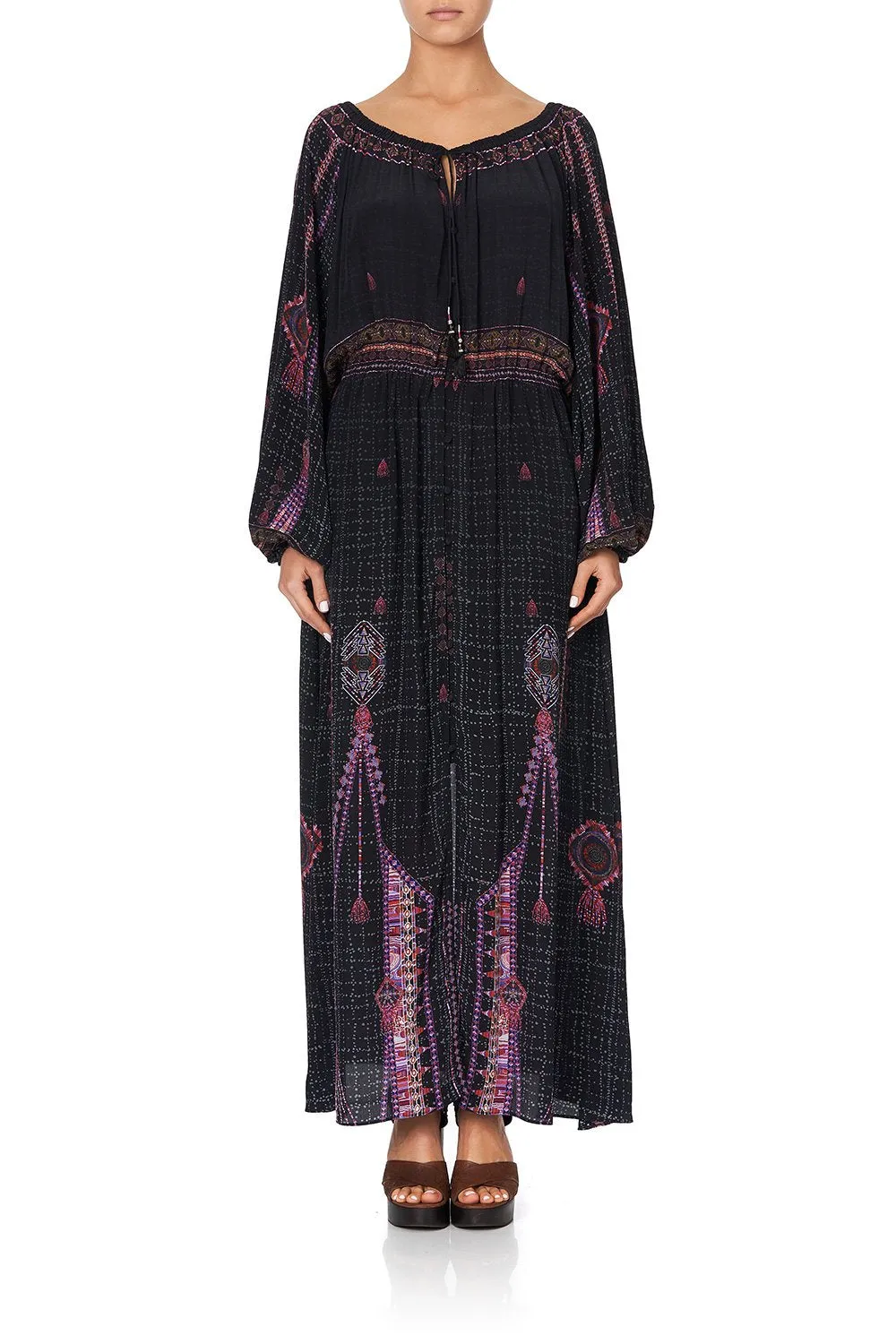 BUTTON DRESS WITH BLOUSON SLEEVE MINA MINA