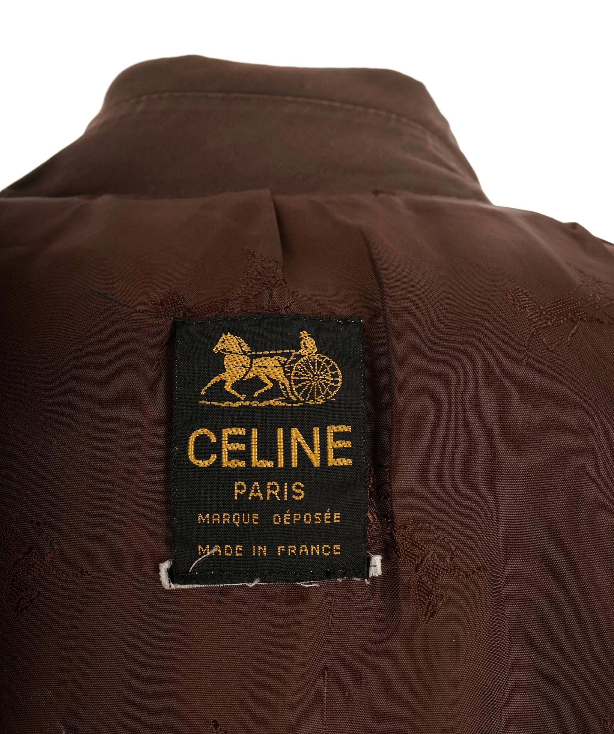 Celine Gold Button Trench Coat Brown ASL6550