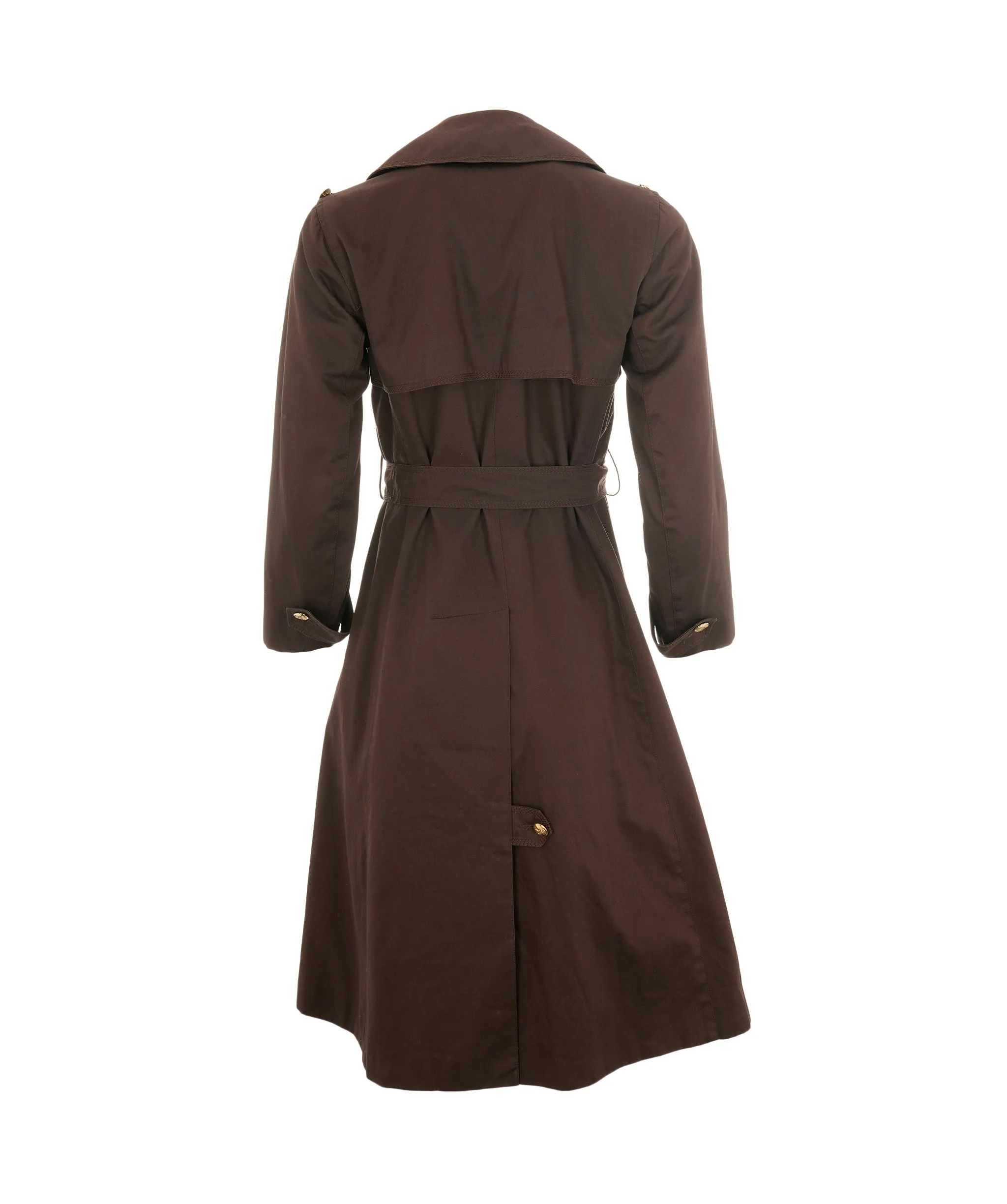 Celine Gold Button Trench Coat Brown ASL6550