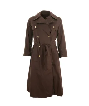Celine Gold Button Trench Coat Brown ASL6550