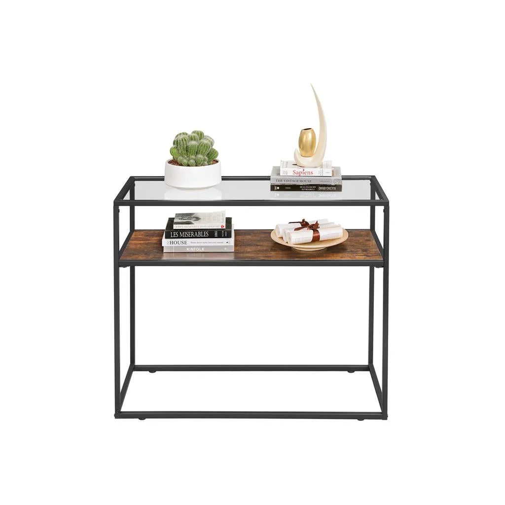 Console Table with Tempered Glass Top
