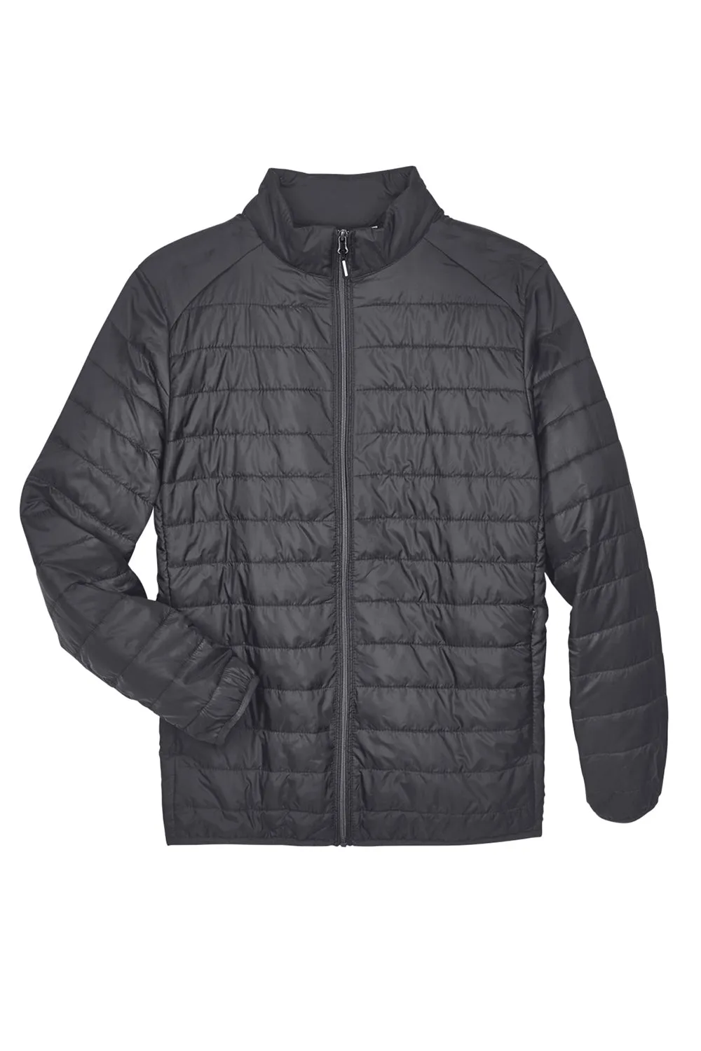 Core 365 Mens Prevail Packable Puffer Water Resistant Full Zip Jacket - Carbon Grey