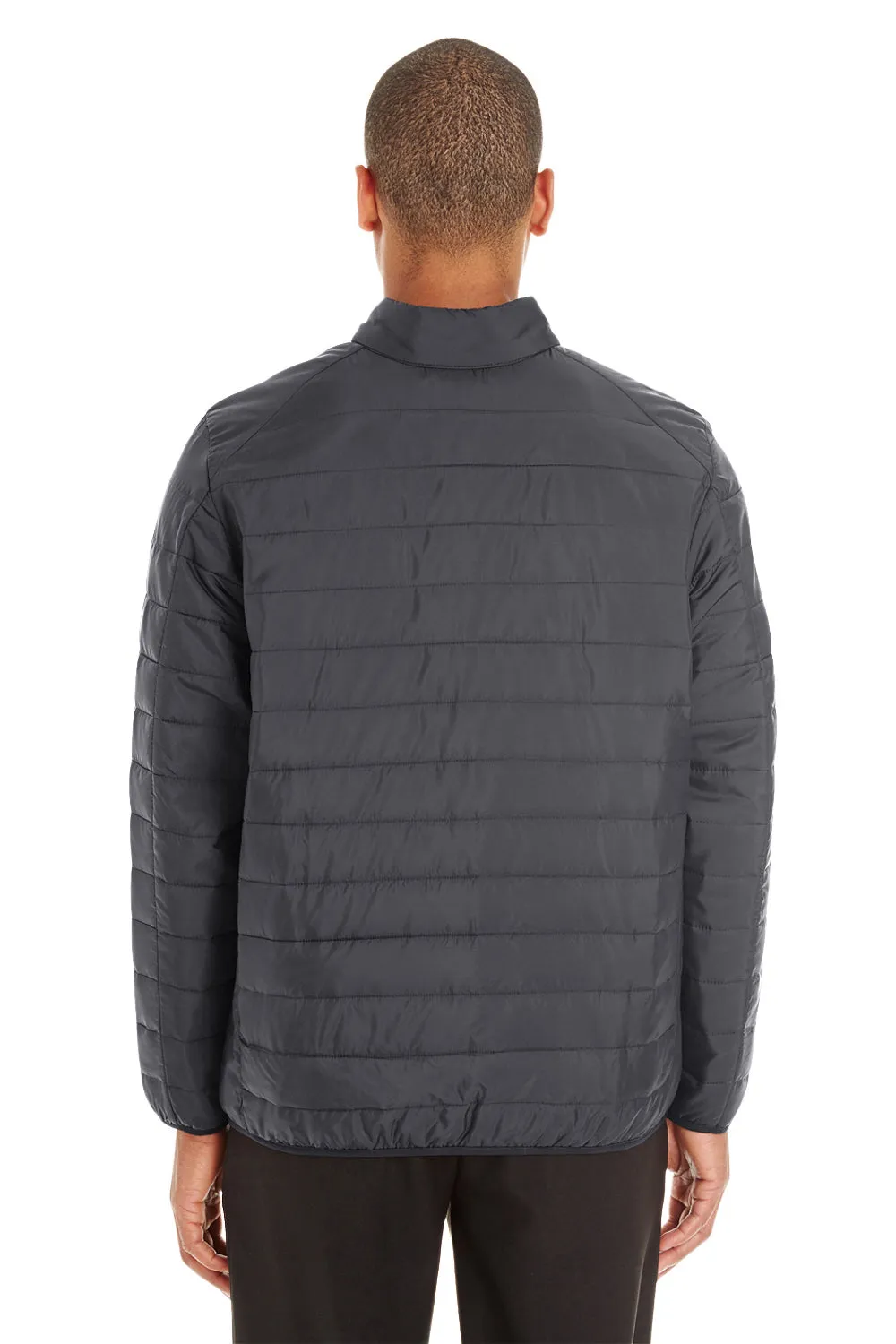 Core 365 Mens Prevail Packable Puffer Water Resistant Full Zip Jacket - Carbon Grey