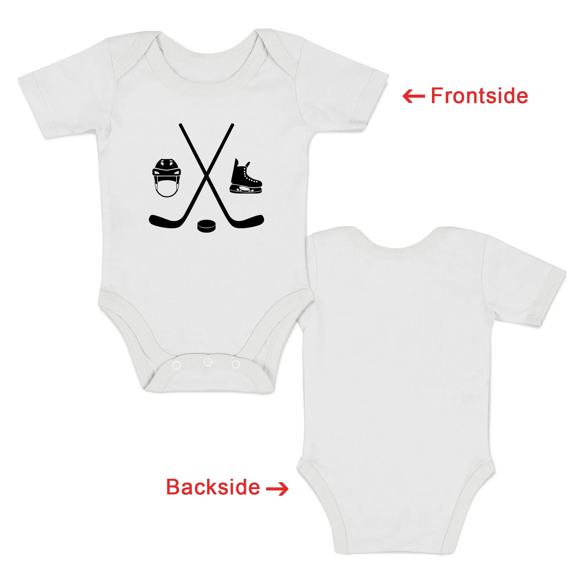 [Custom] Endanzoo Organic Baby Bodysuit Short Sleeve I Hockey Team I Front & Back