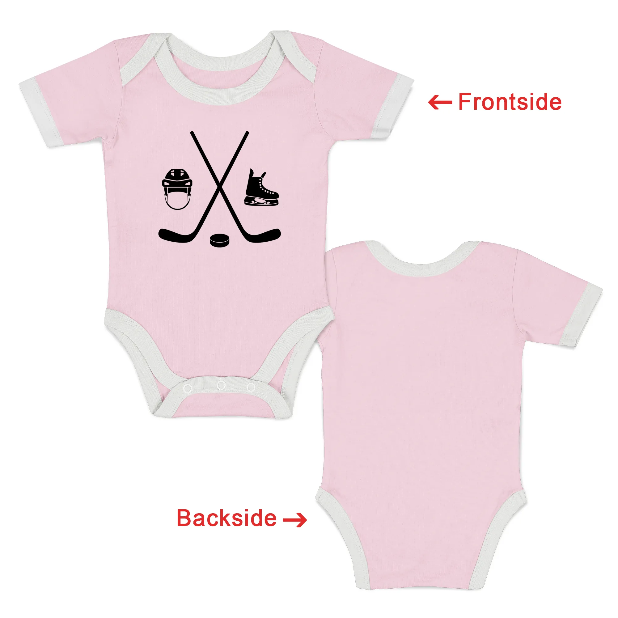 [Custom] Endanzoo Organic Baby Bodysuit Short Sleeve I Hockey Team I Front & Back