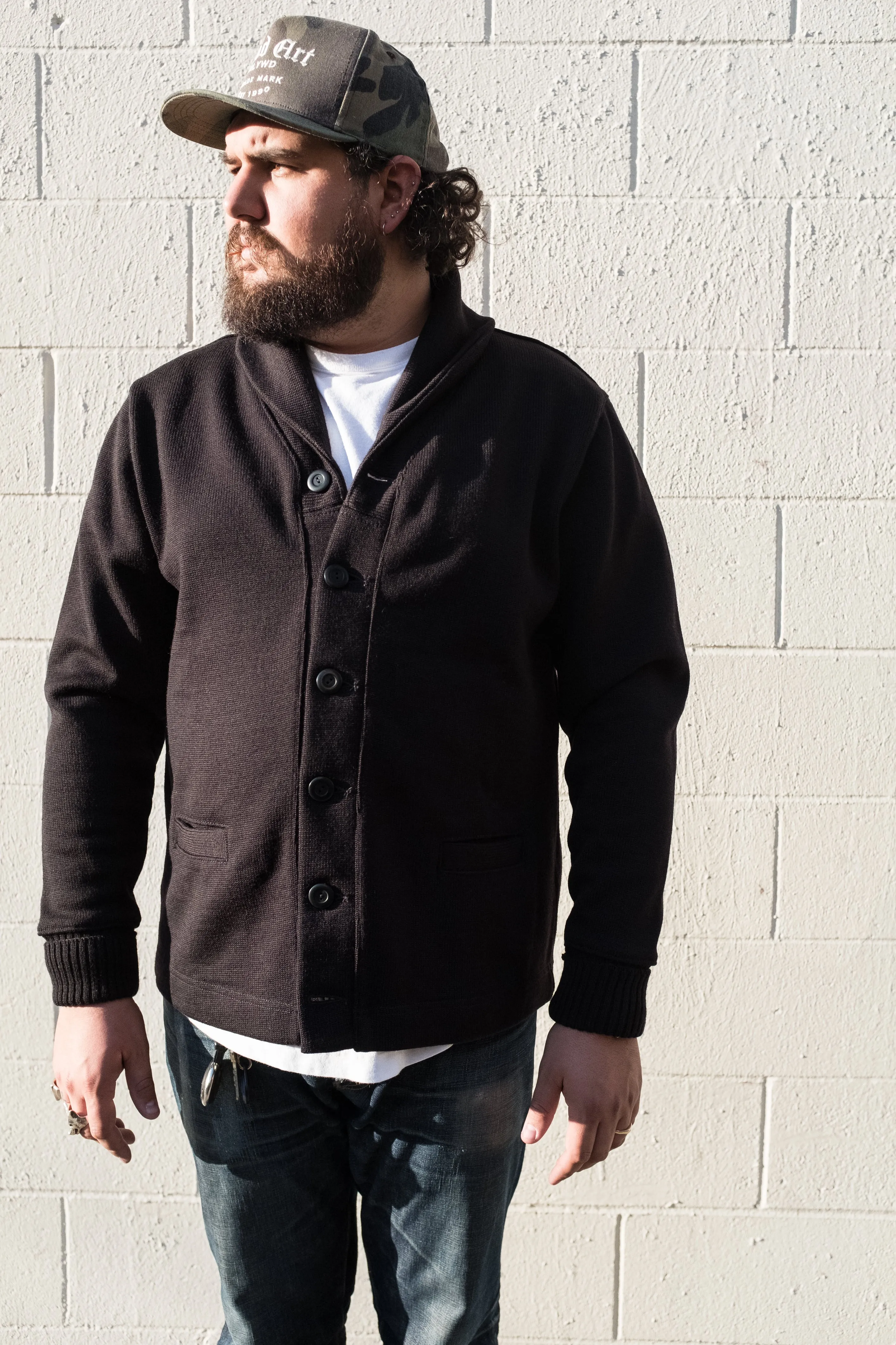 Dehen 1920 - Shawl Sweater Coat - Black