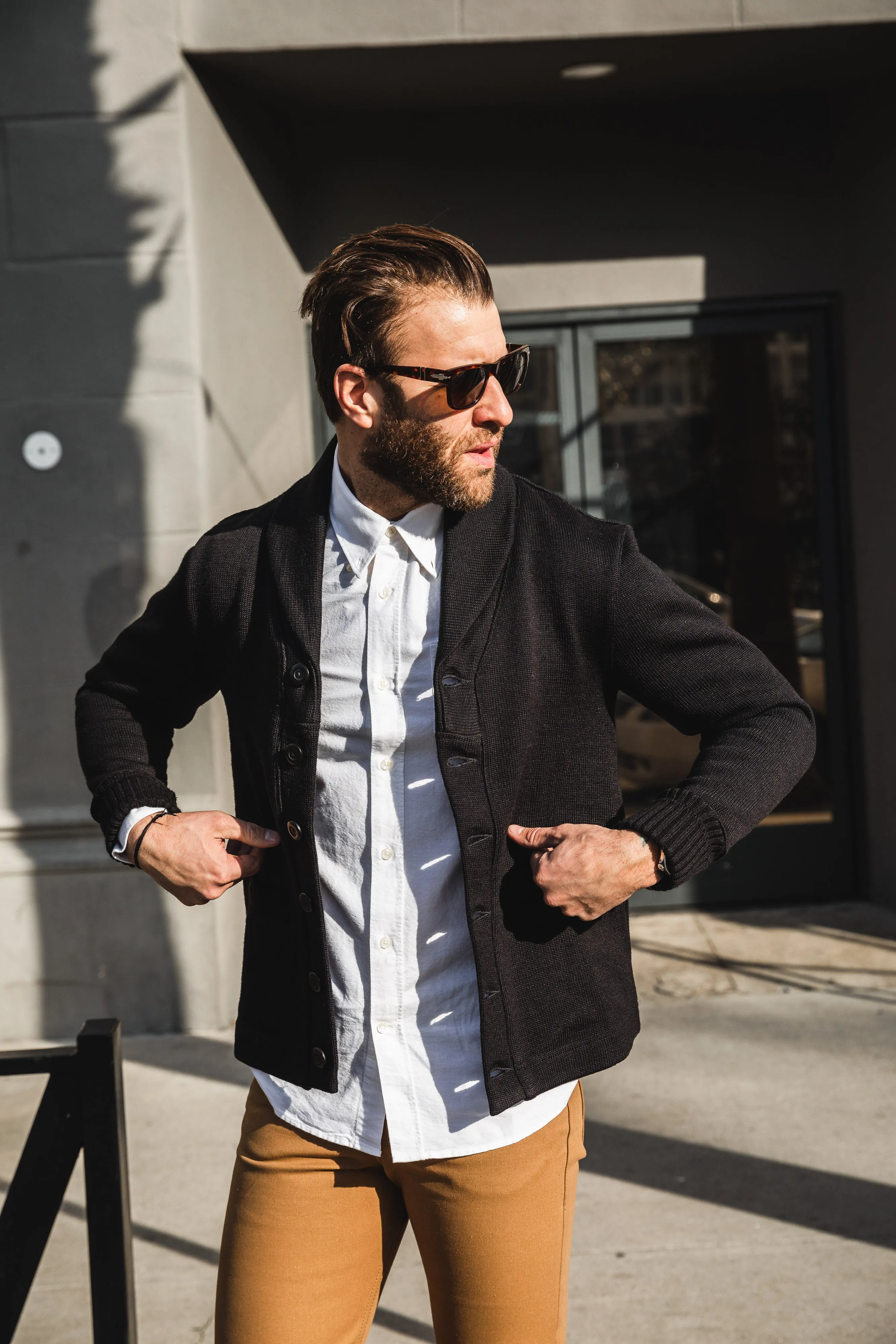 Dehen 1920 - Shawl Sweater Coat - Black