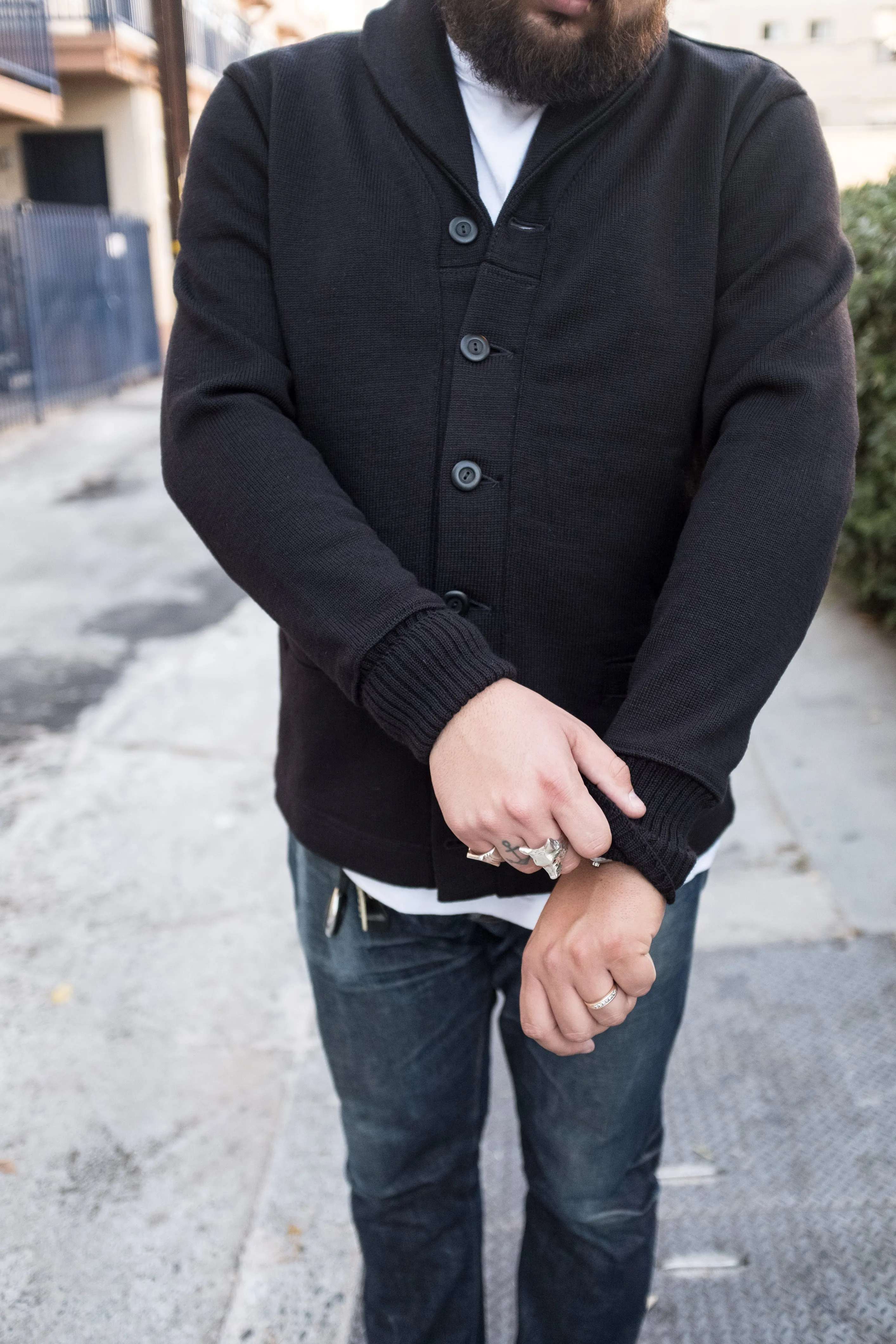Dehen 1920 - Shawl Sweater Coat - Black