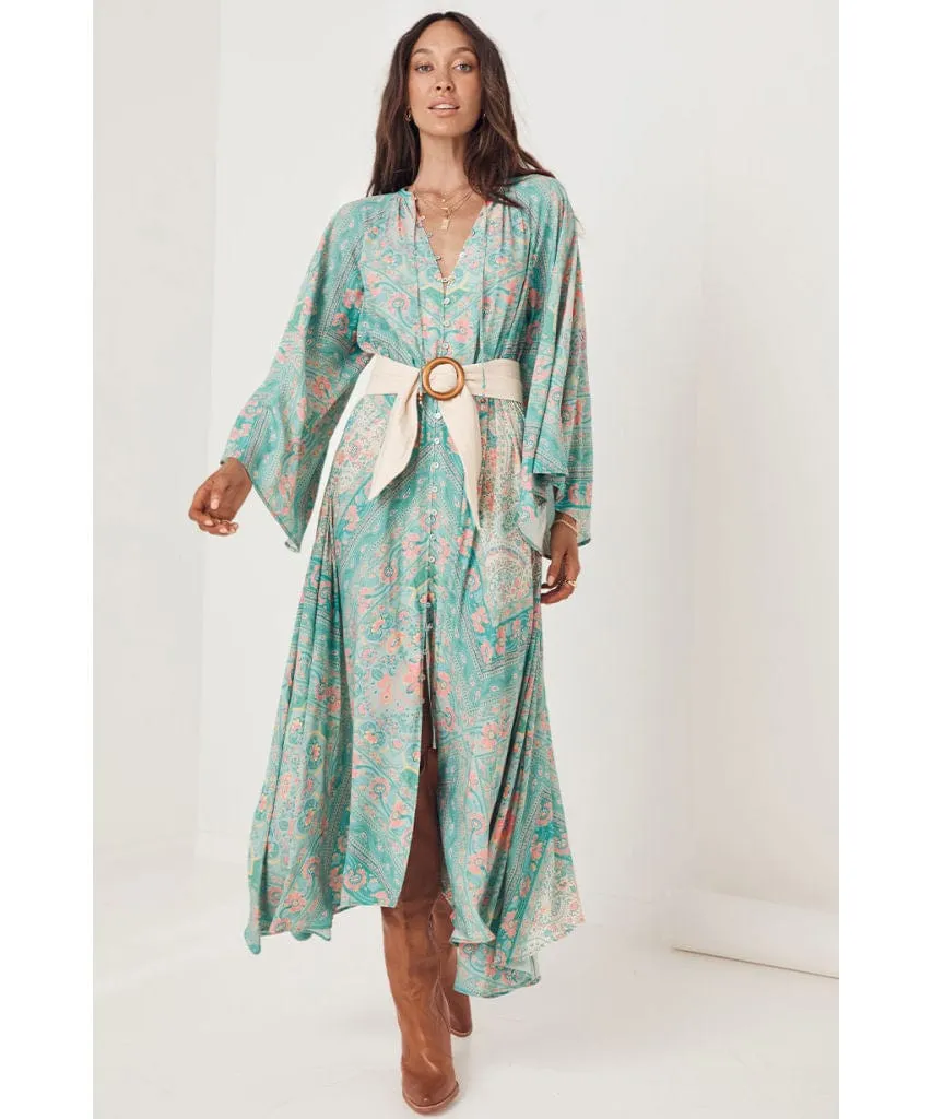 Farrah Half Moon Gown Aqua