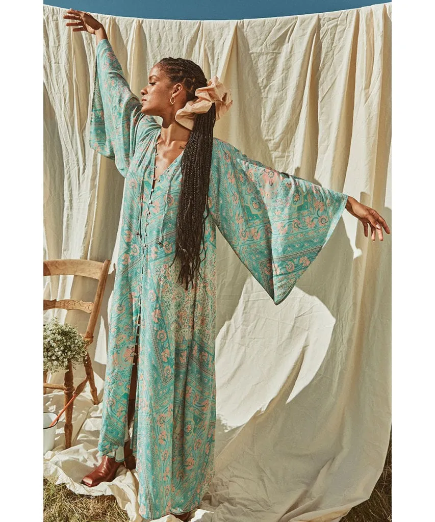 Farrah Half Moon Gown Aqua