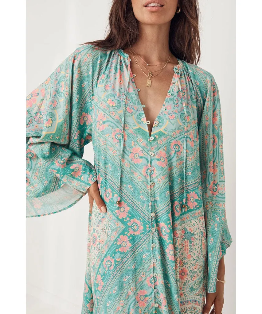 Farrah Half Moon Gown Aqua