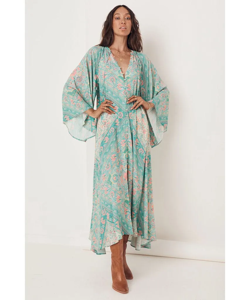 Farrah Half Moon Gown Aqua