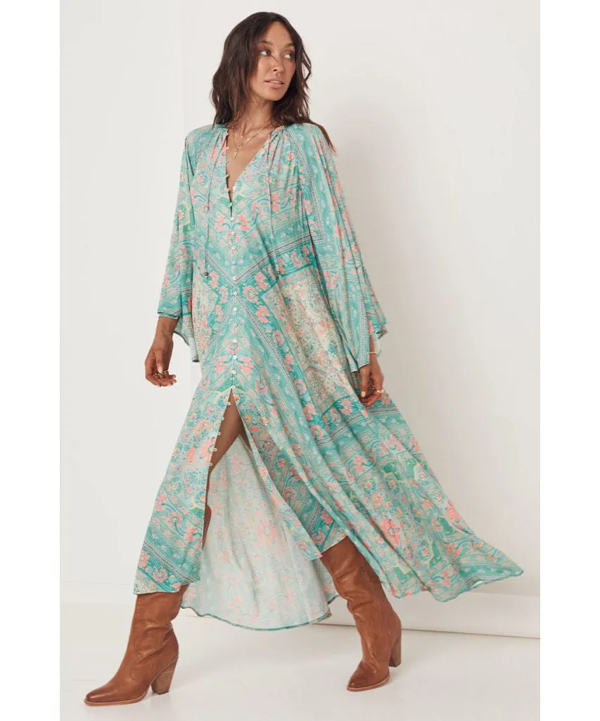 Farrah Half Moon Gown Aqua