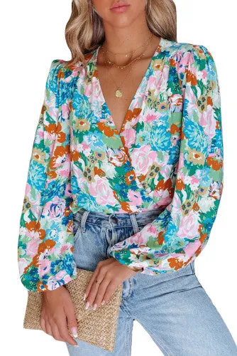 Floral Bodysuit - Aqua