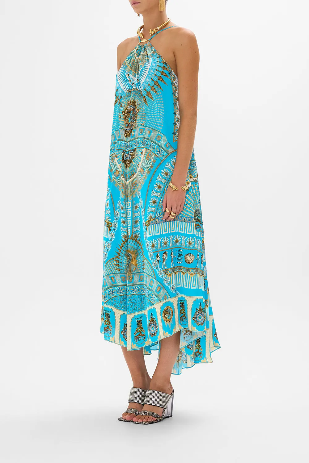 GATHER NECK HARDWARE MAXI DRESS TEMPLE OF LIGHT