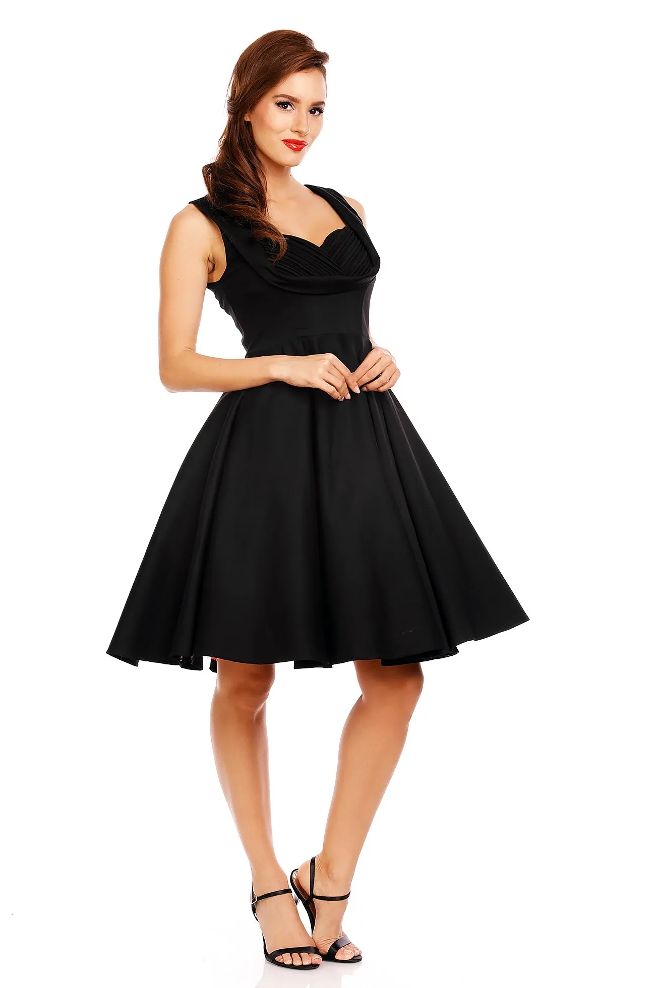 Grace Vintage Style Jive Dress in All Black