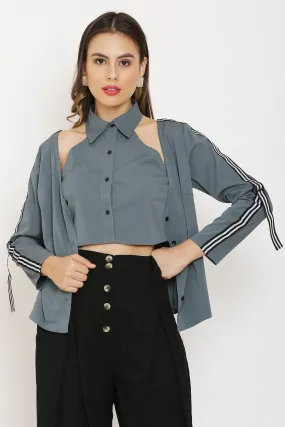 Grey Double Buttoned Shirt