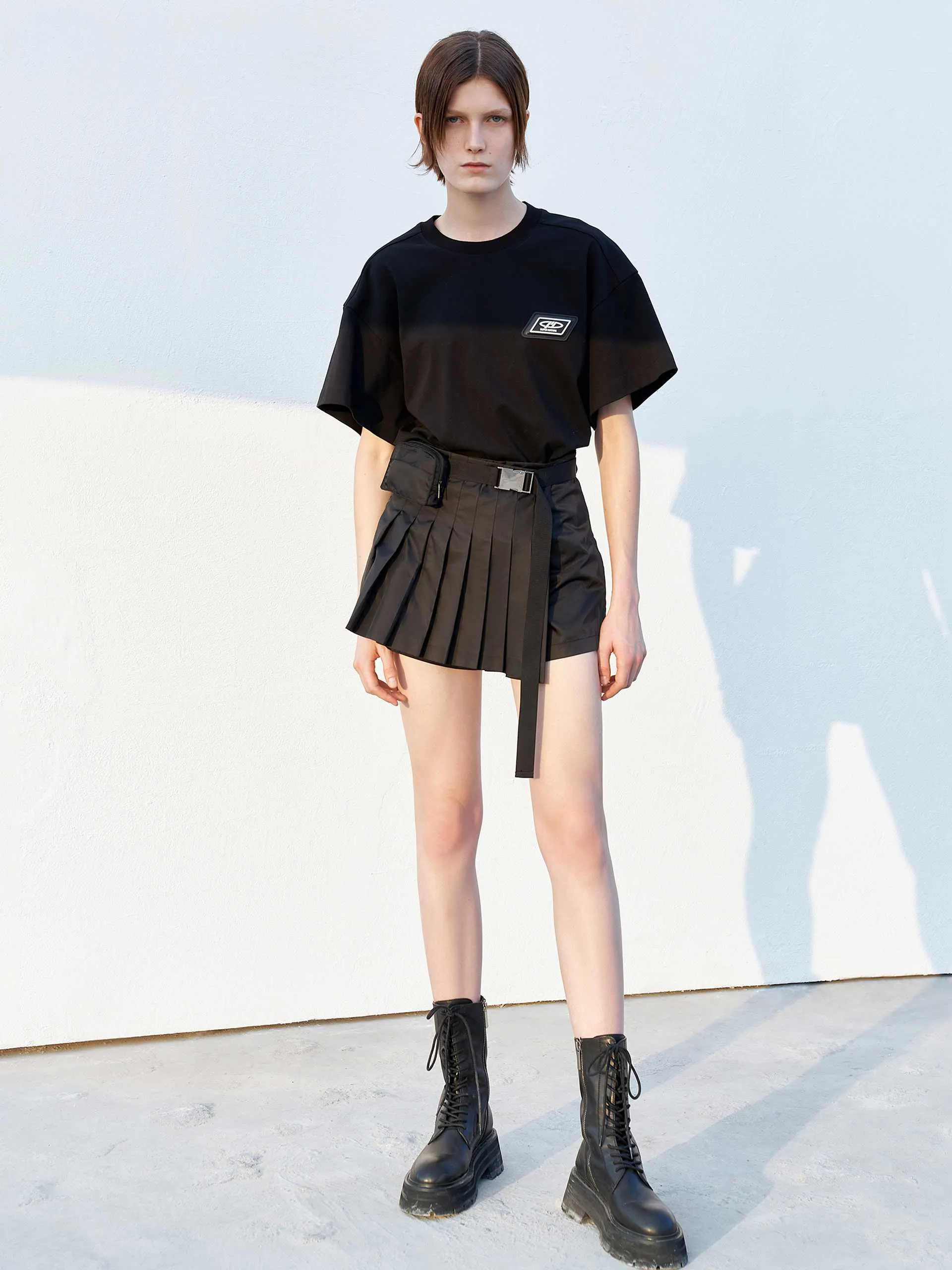 HOT SALE Detachable Belt Bag Pleated Culottes