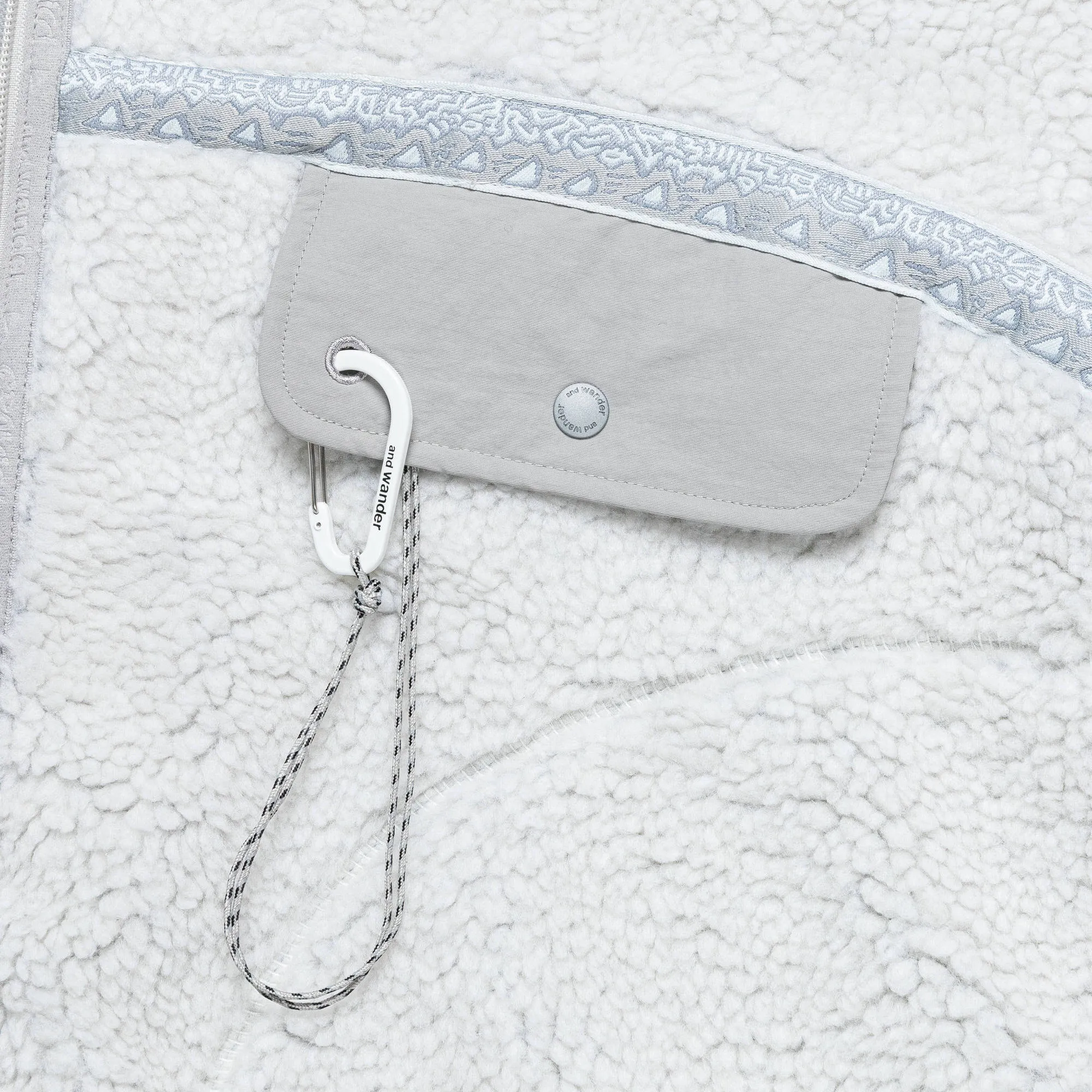 JQ Tape Fleece Jacket x and wander - Light Grey