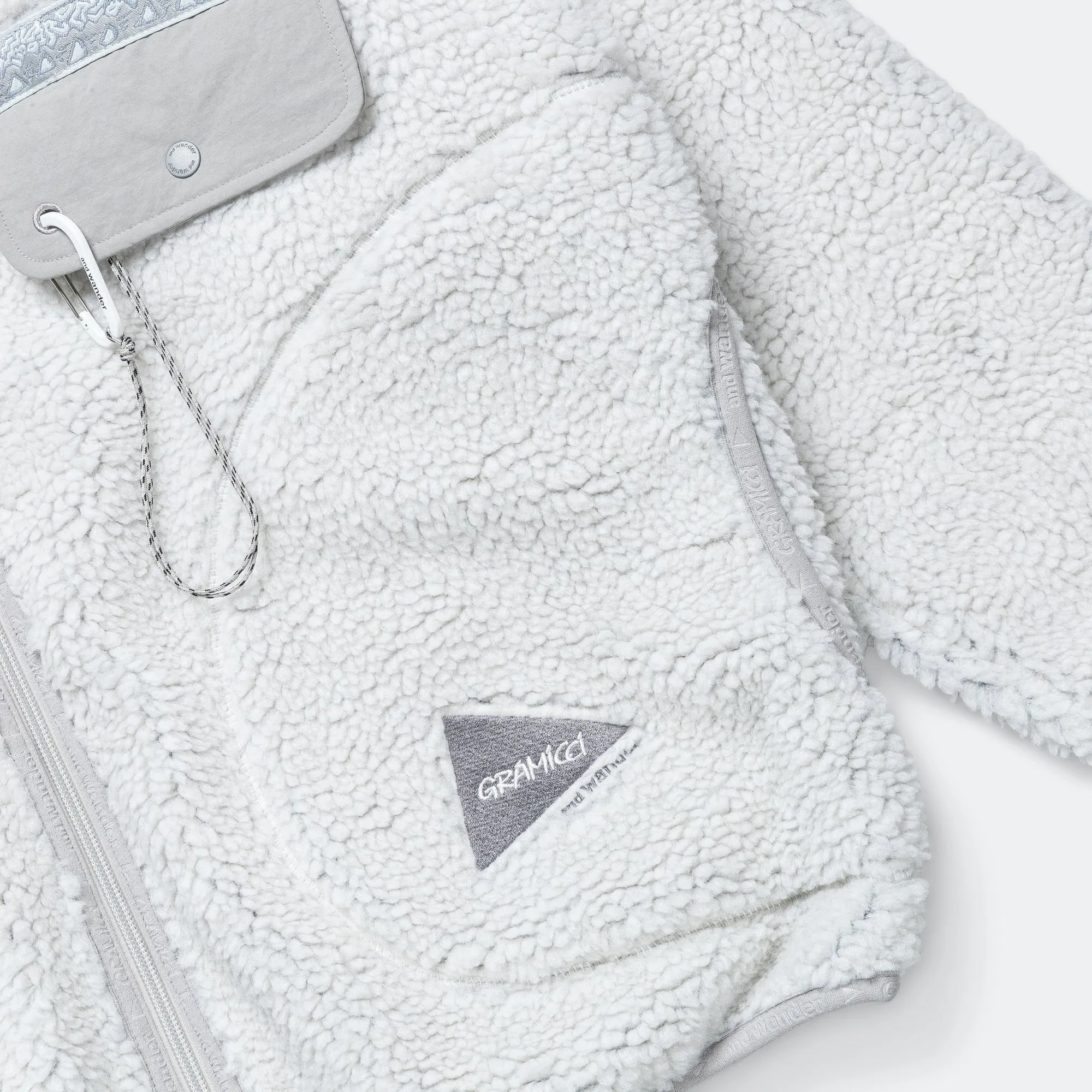 JQ Tape Fleece Jacket x and wander - Light Grey