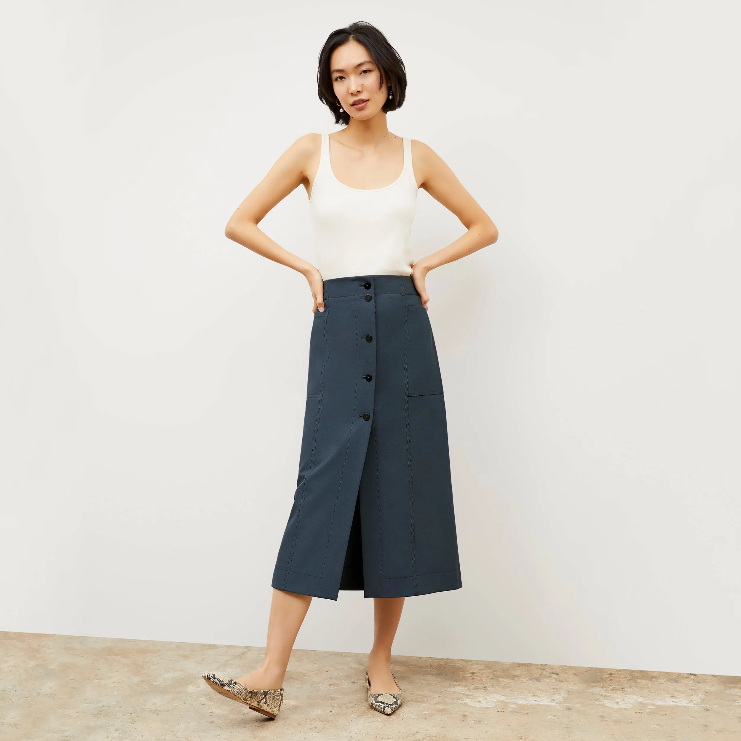 Lane Skirt - Eco Better Than Denim :: Dusty Indigo