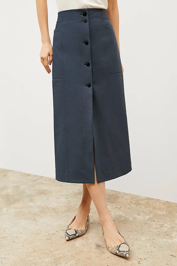 Lane Skirt - Eco Better Than Denim :: Dusty Indigo