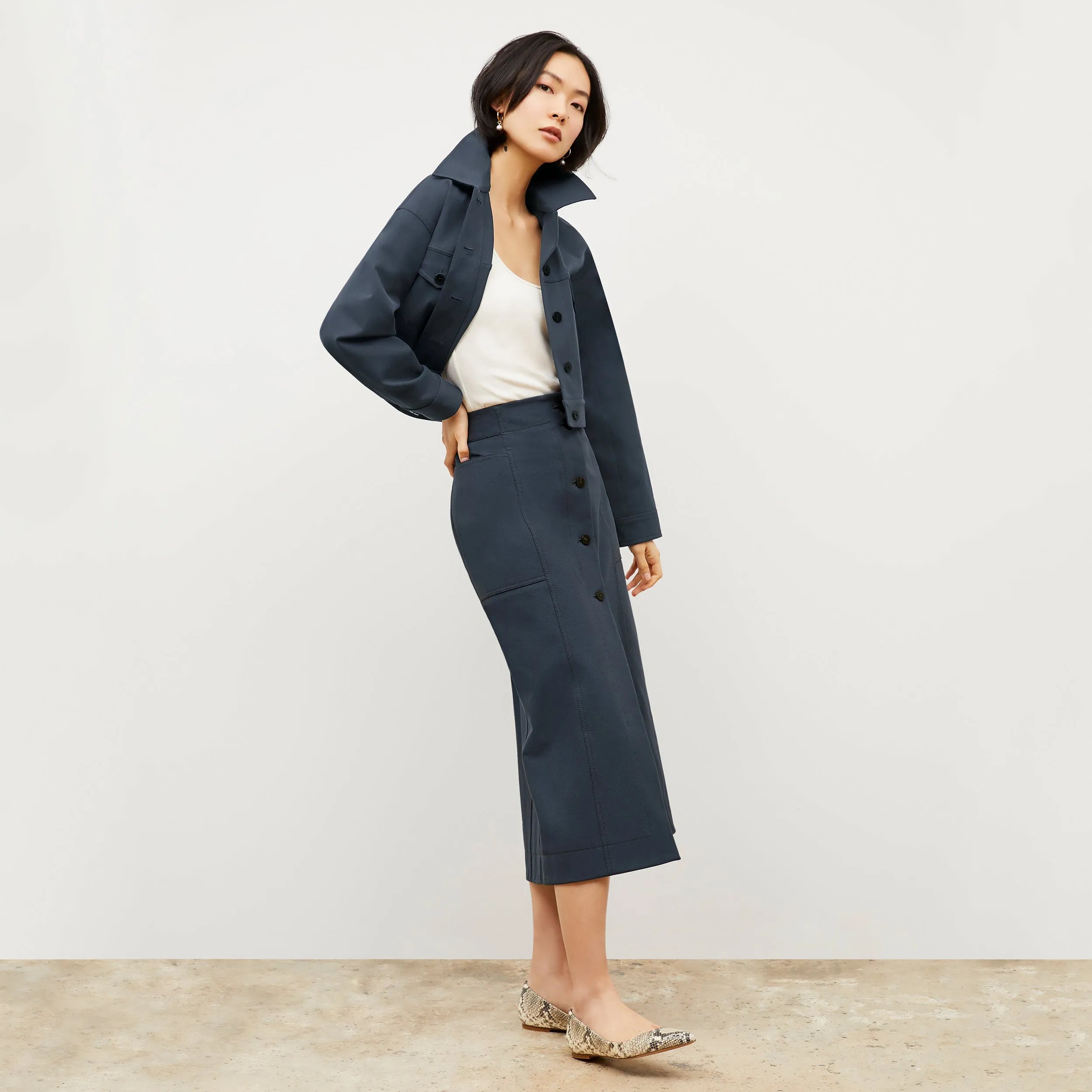 Lane Skirt - Eco Better Than Denim :: Dusty Indigo