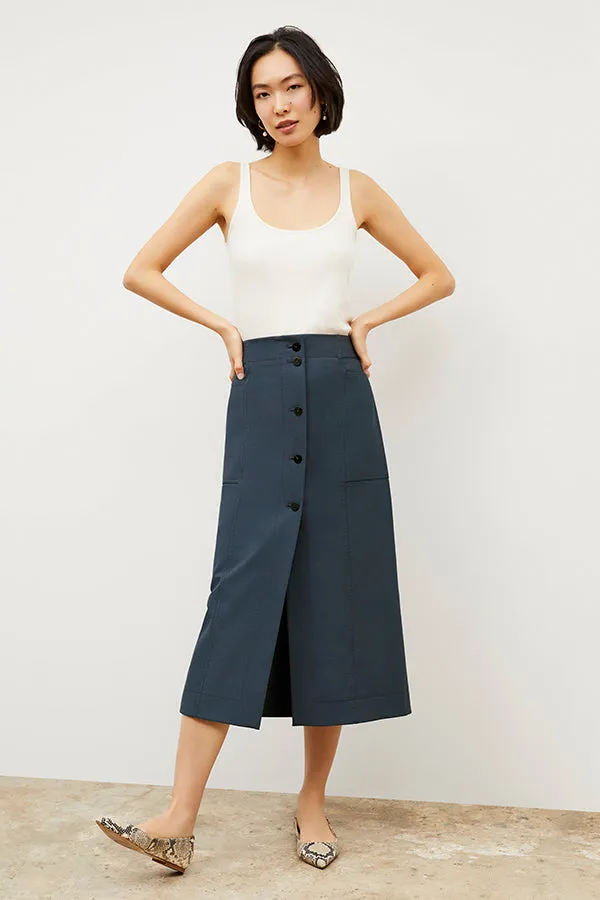 Lane Skirt - Eco Better Than Denim :: Dusty Indigo
