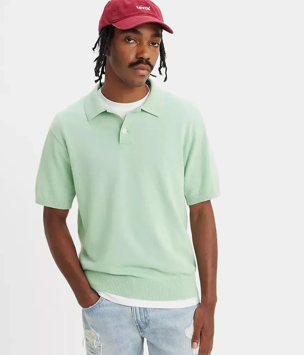 LEVI'S KNIT POLO A7294-0000 AQUA FOAM