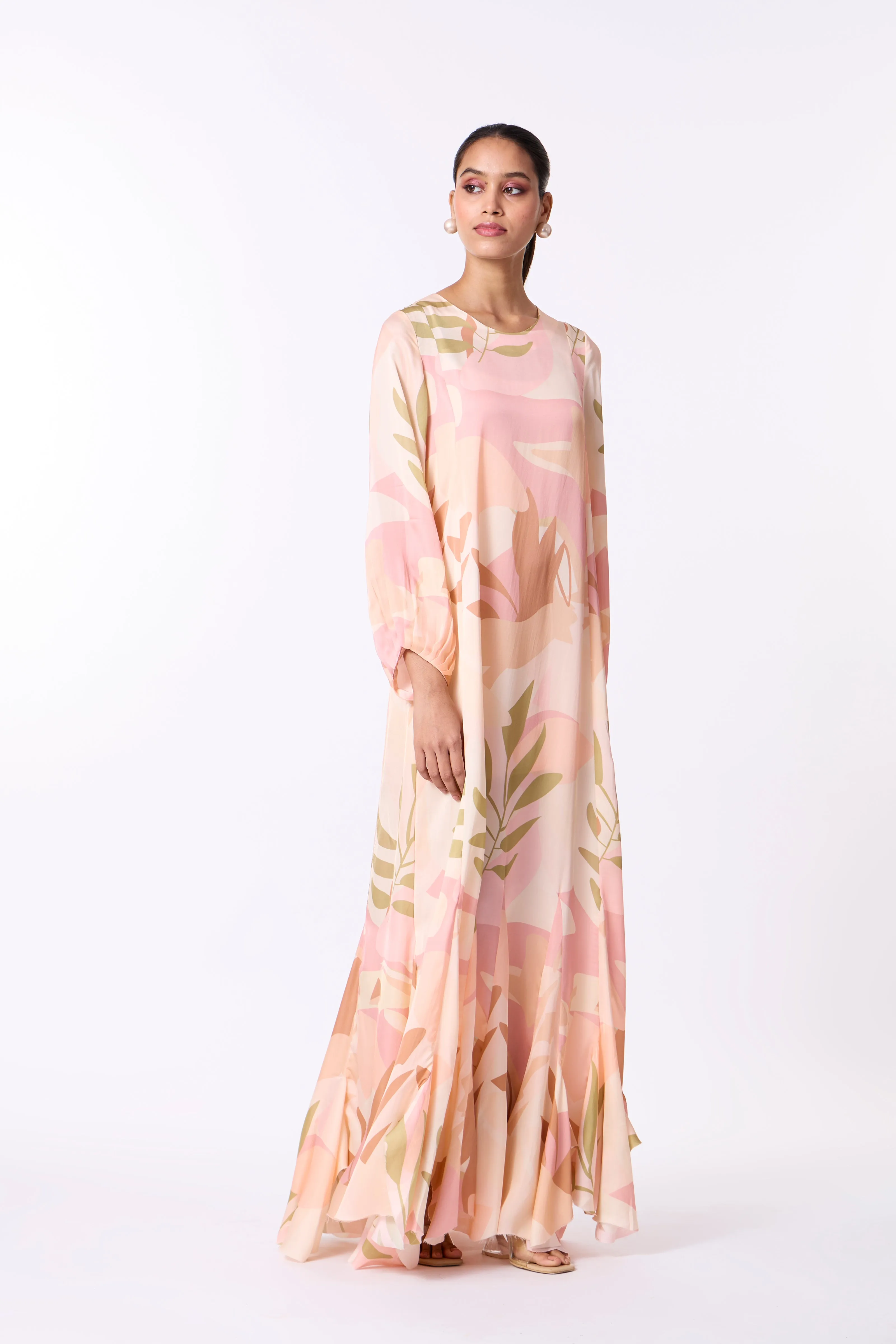 Lillian Dress - Peach, Dull Pink & Taupe