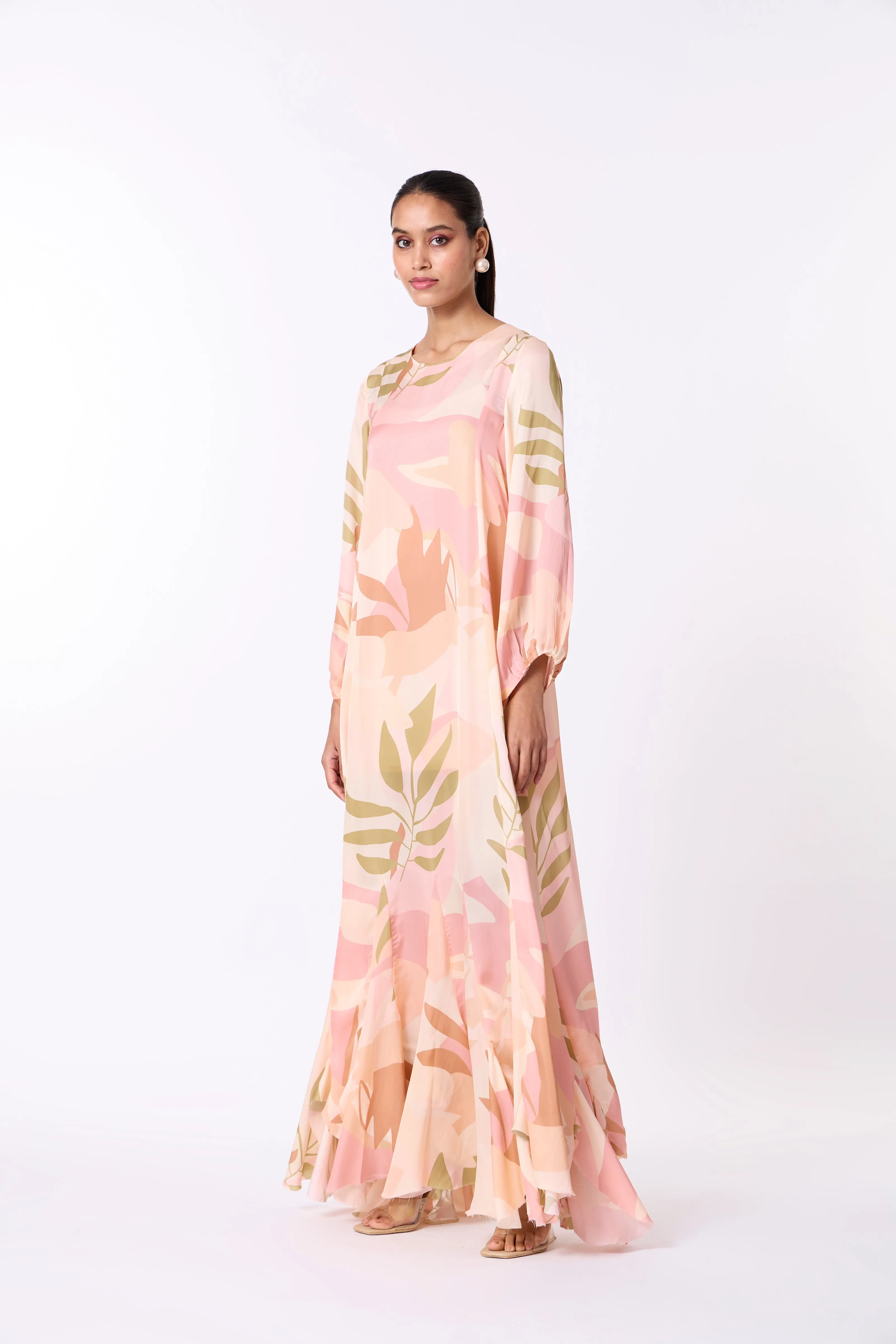 Lillian Dress - Peach, Dull Pink & Taupe