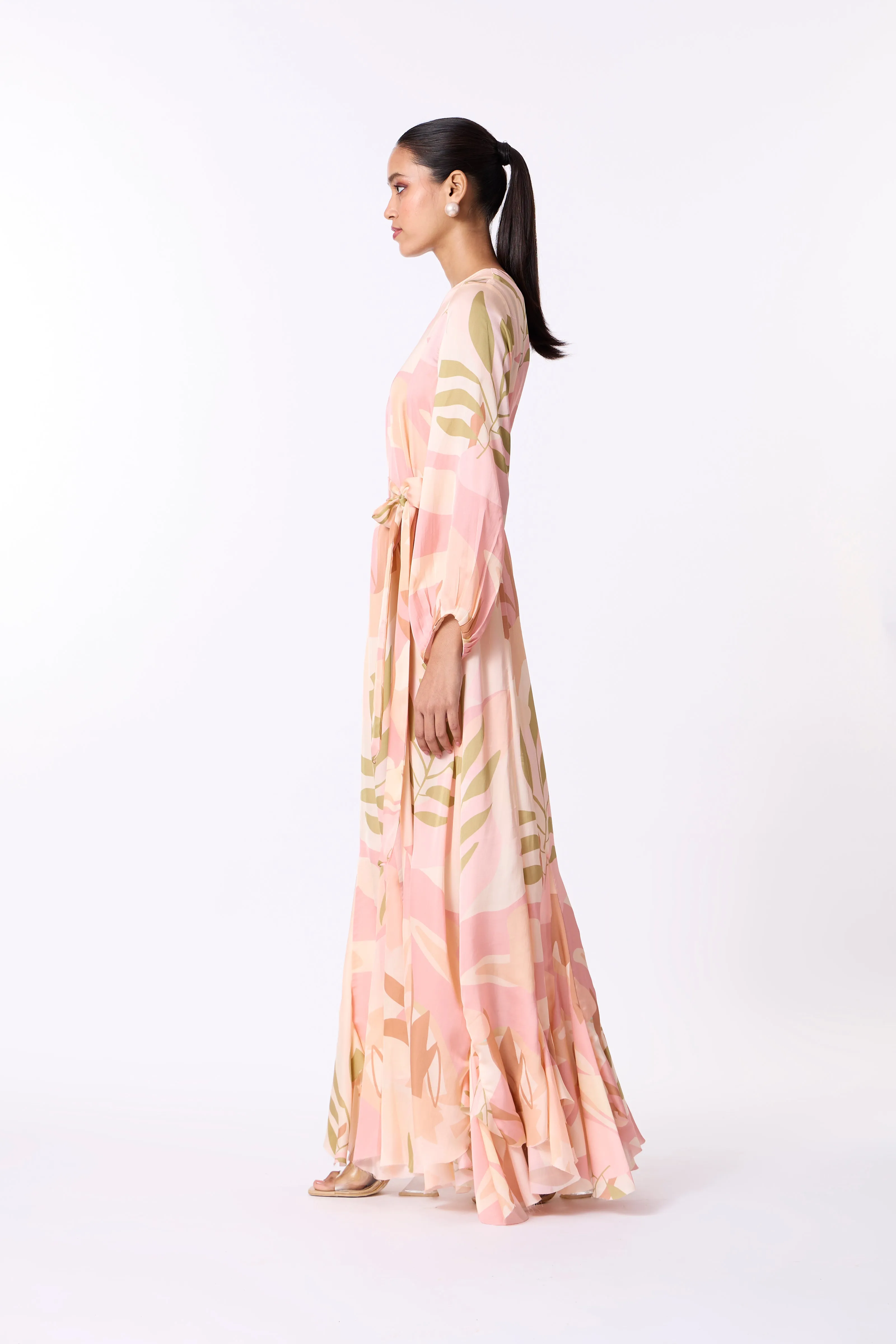 Lillian Dress - Peach, Dull Pink & Taupe